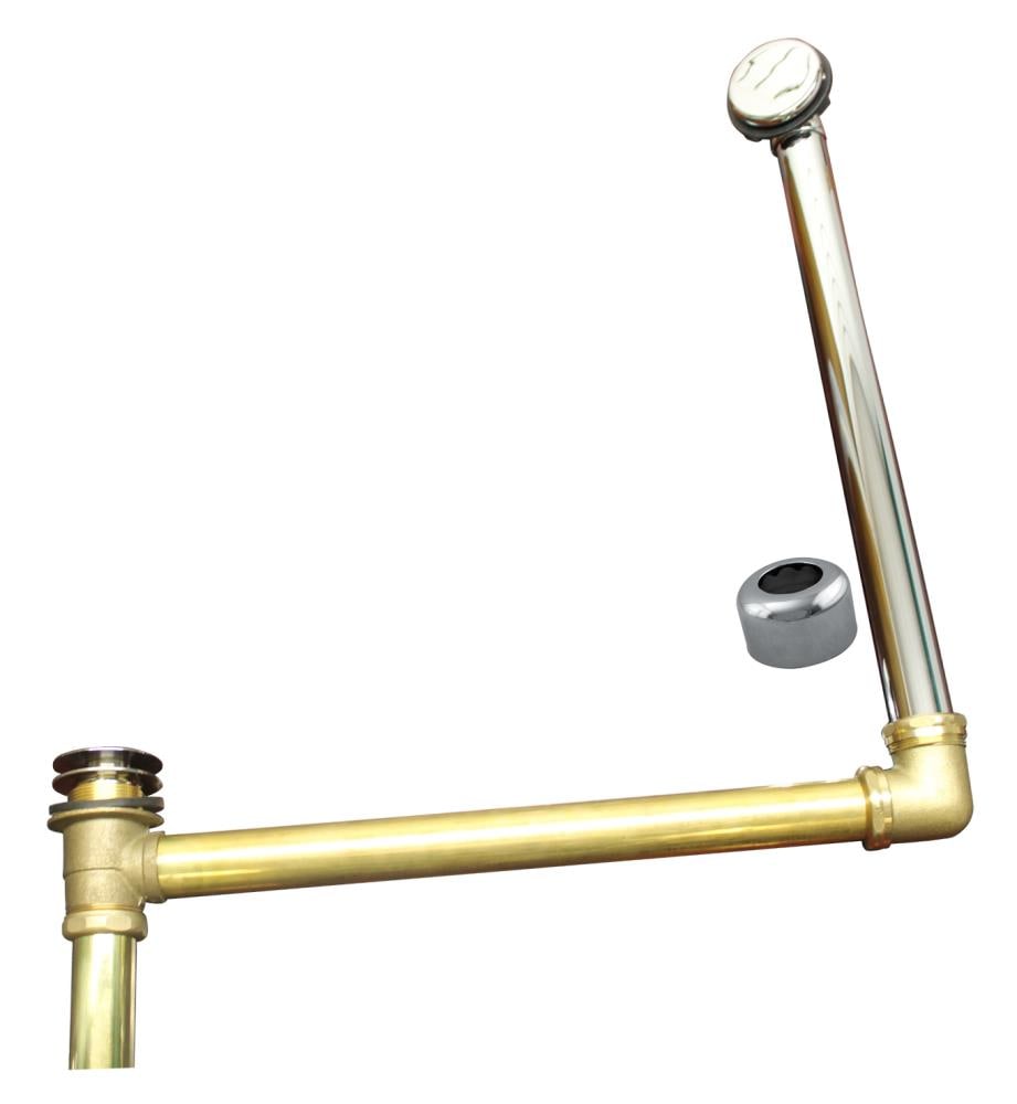 WESTBRASS 7932420HRDC-26 Brass Direct Outlet Semi-exposed Waste and Overflow with Tip-toe Drain, In Polished Chrome
