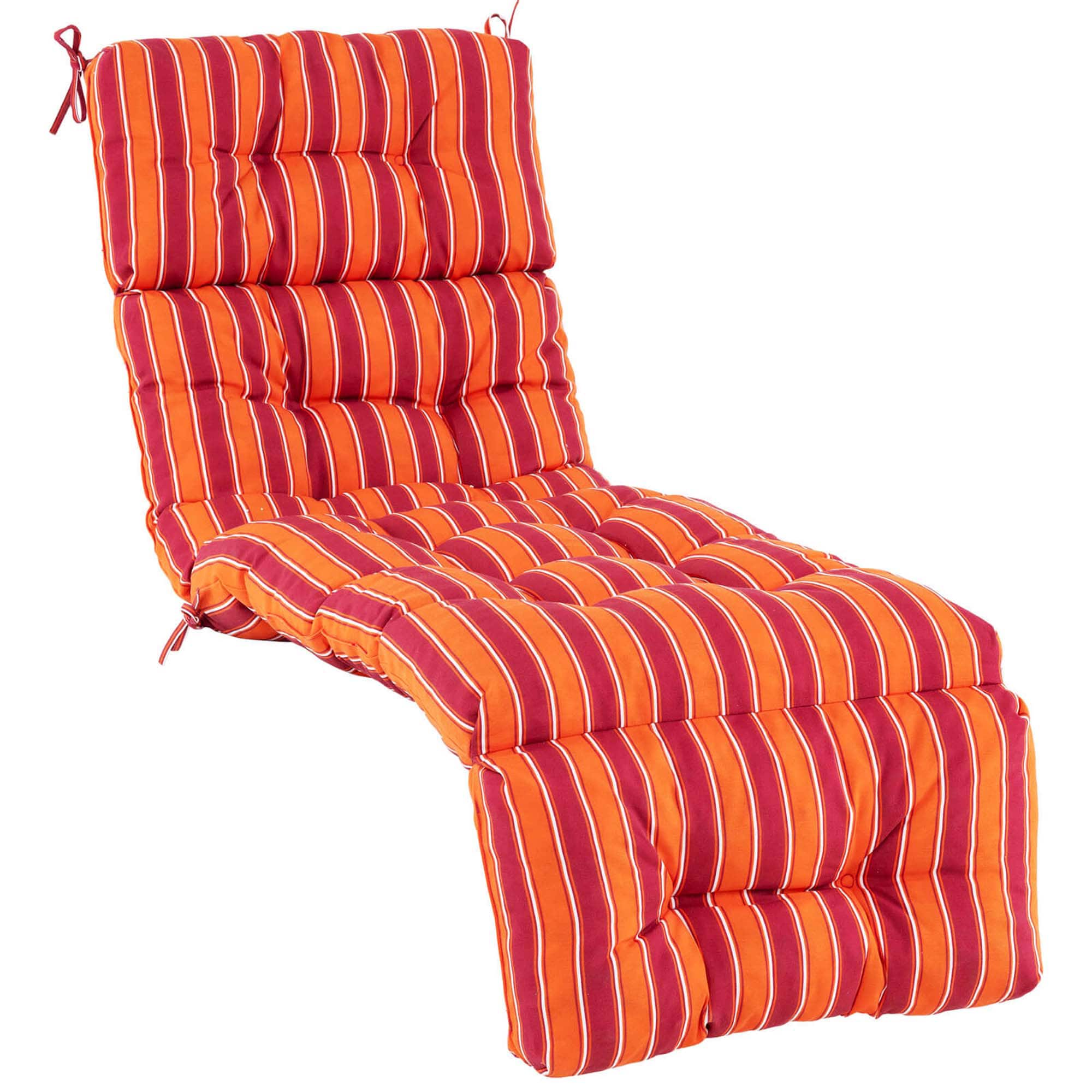 Costway - 44-in x 22-in Orange Patio chaise lounge chair cushion