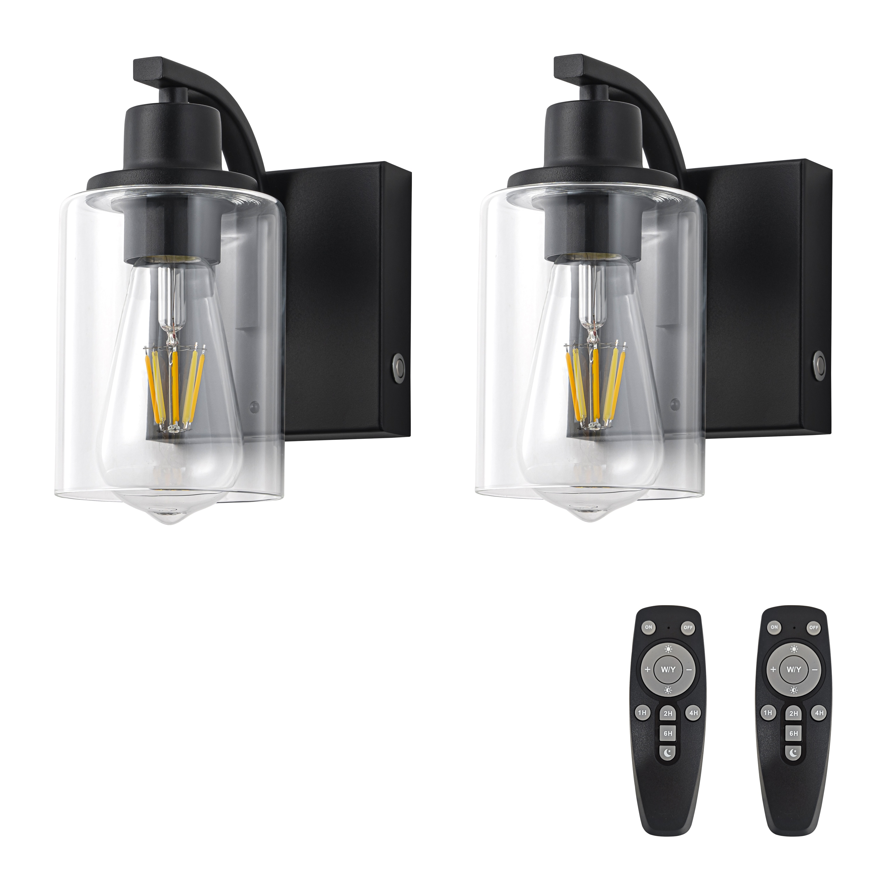 C Cattleya LCA2612-2W 4.75-in W 2 -Light Matte Black Wall Sconce