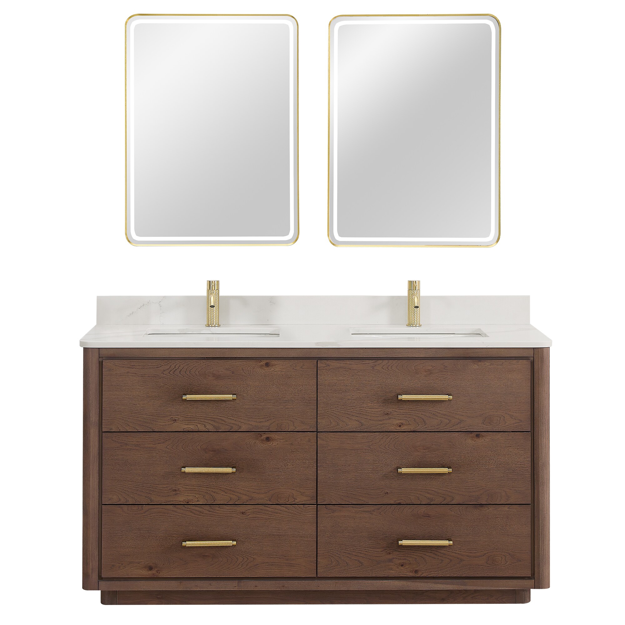 Vinnova Porto 60m In. Free-standing Double Bath Vanity In Aged Dark 