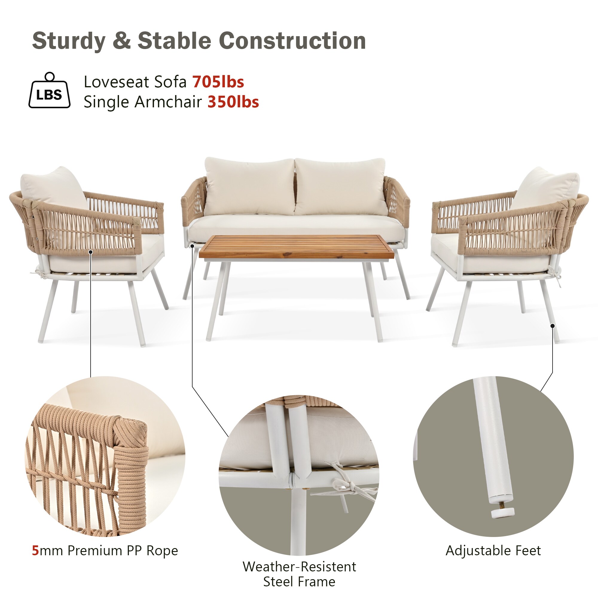 AHIOU HOME ZAAHG-0004AAZSF Patio-Conversation-Sets - View #12