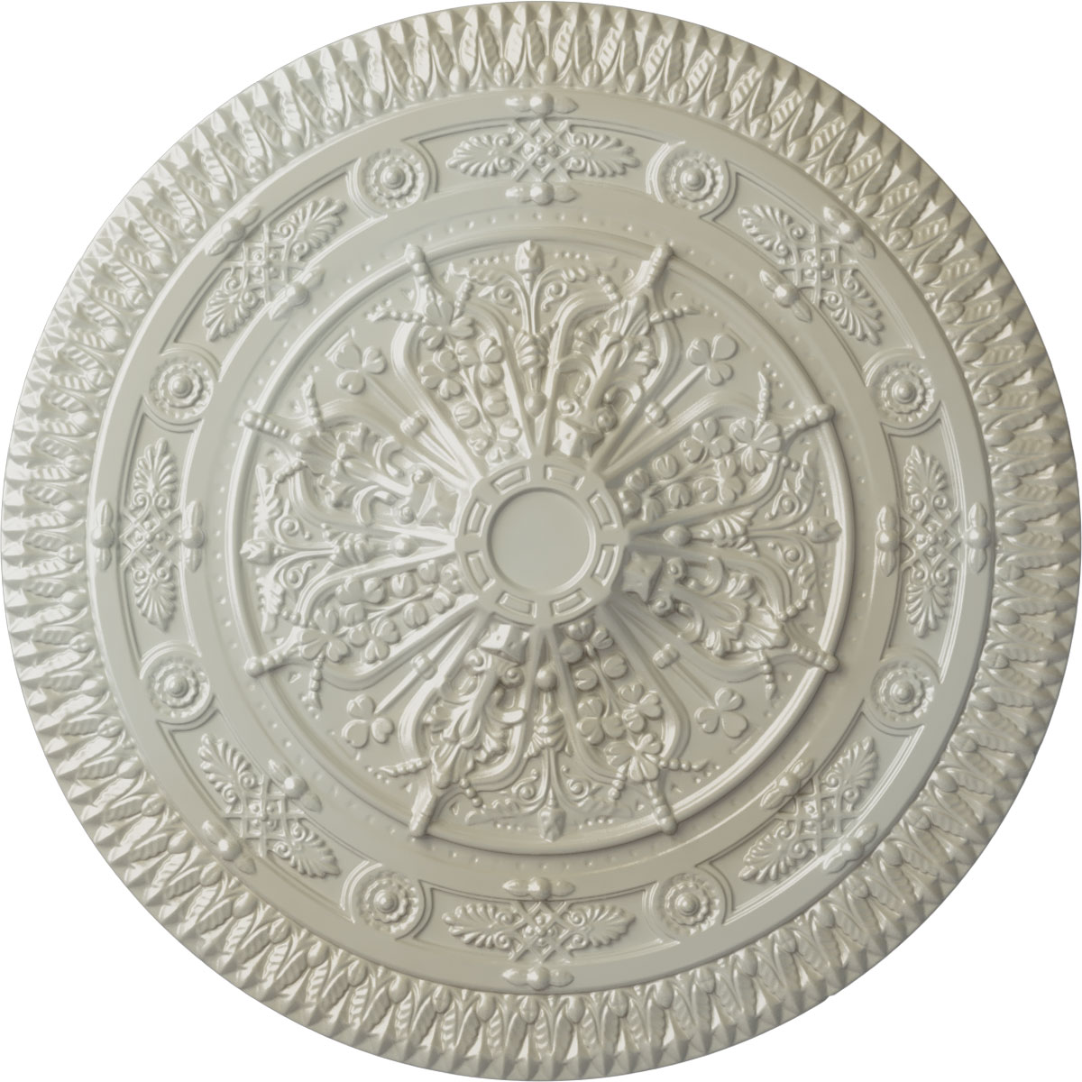 Ekena Millwork CM37NAFBS Naple 37.5-in W x 37.5-in L Painted Flash Blue Polyurethane Whole Ceiling Medallion