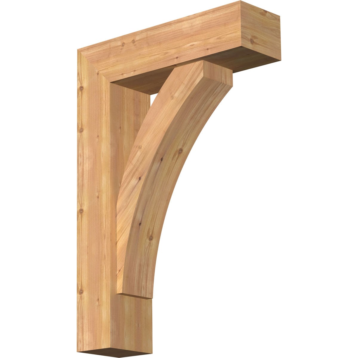 Ekena Millwork 1463981 Thorton Block Smooth Bracket with Offset Brace 7-1/2-in x 26-in x 38-in Western red cedar Brown Wood Standard bracket