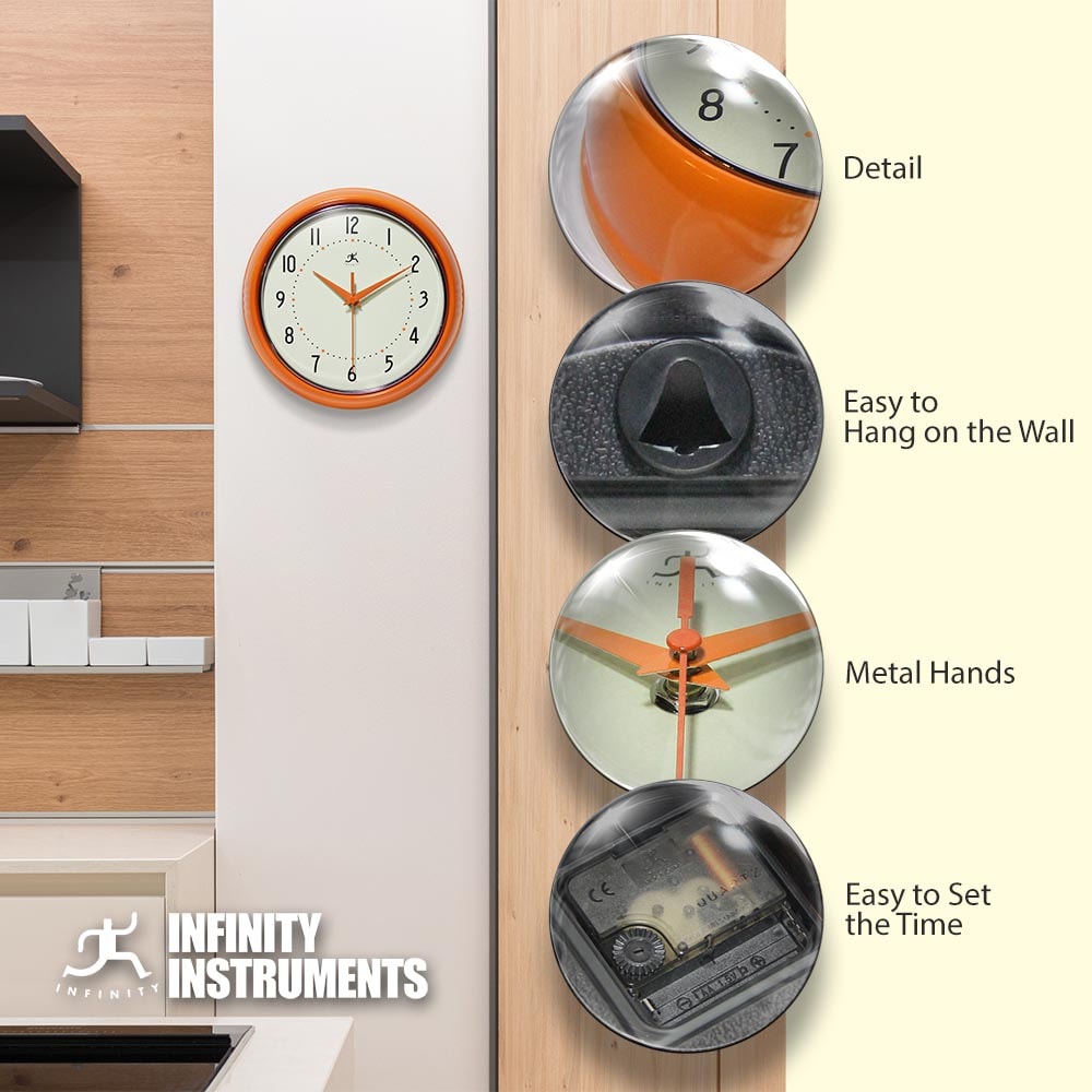 Infinity Instruments 10940 ORANGE Indoor-Outdoor-Clocks - View #3