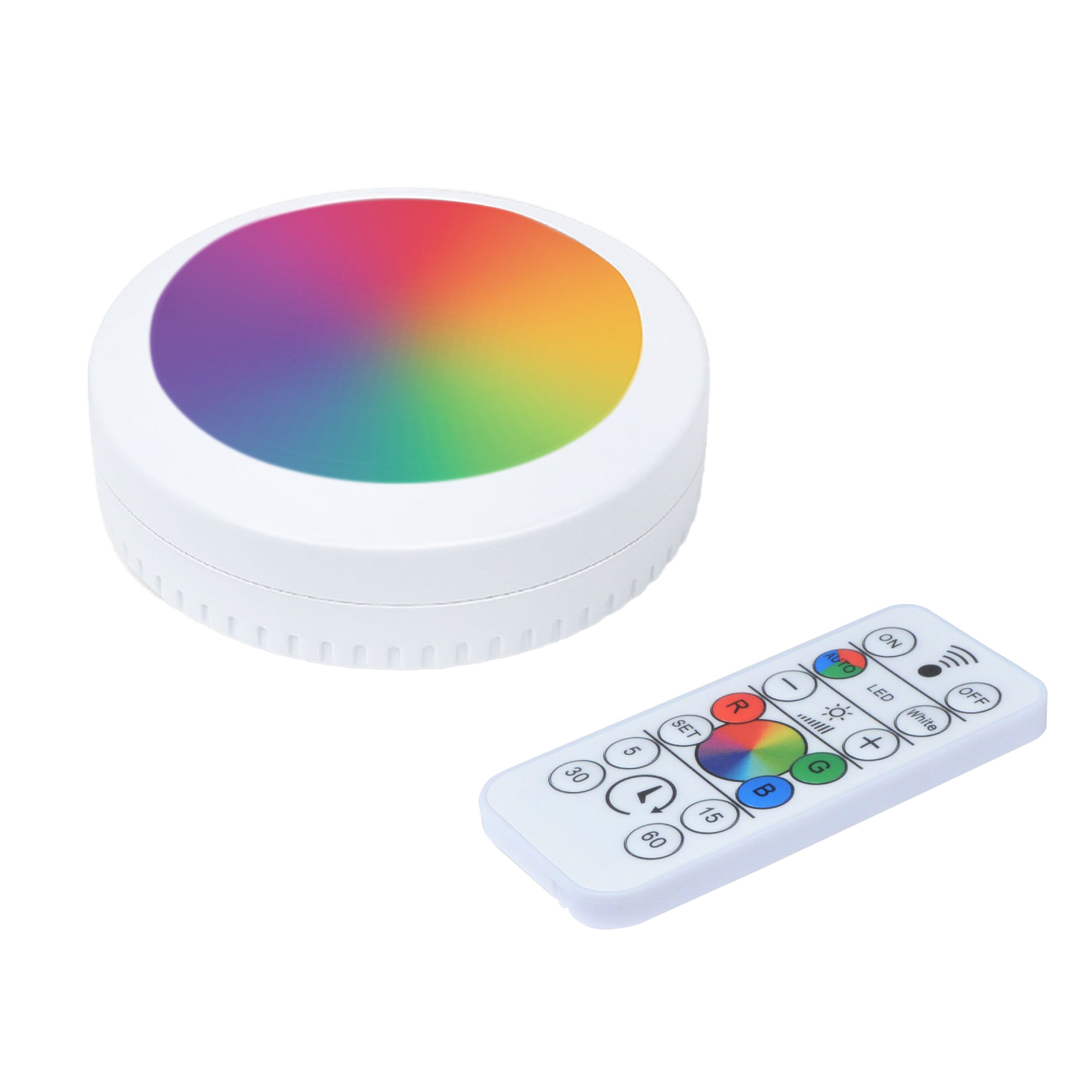 Good Earth Lighting Multicolor Battery Powered LED Puck Light with Remote in the Puck Lights department at Lowes