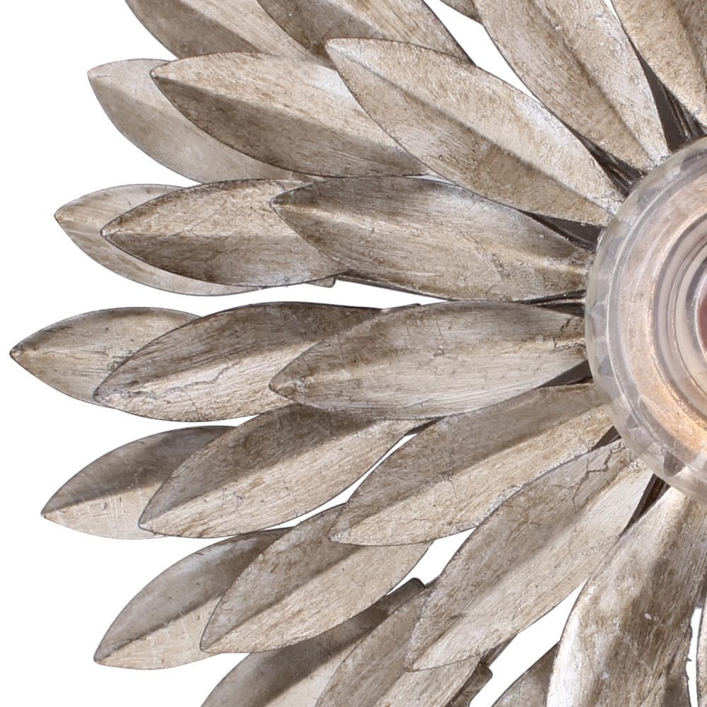 Elegant Antique Silver 1-Light Crystal Incandescent Ceiling Mount