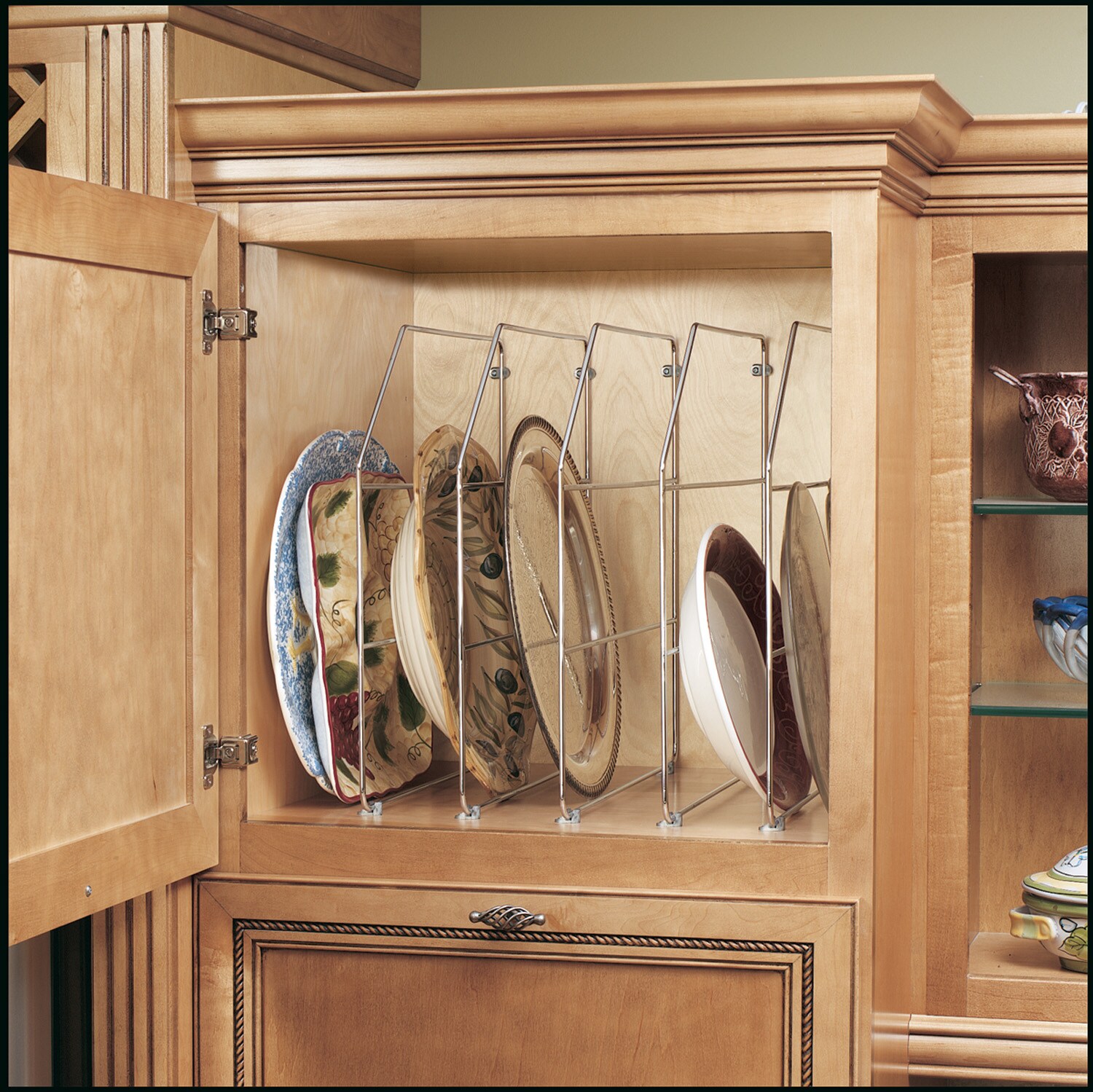 Rev-A-Shelf 597-18CR-52 18 inch Chrome Bakeware Sheet Tray Divider Kitchen Organizer