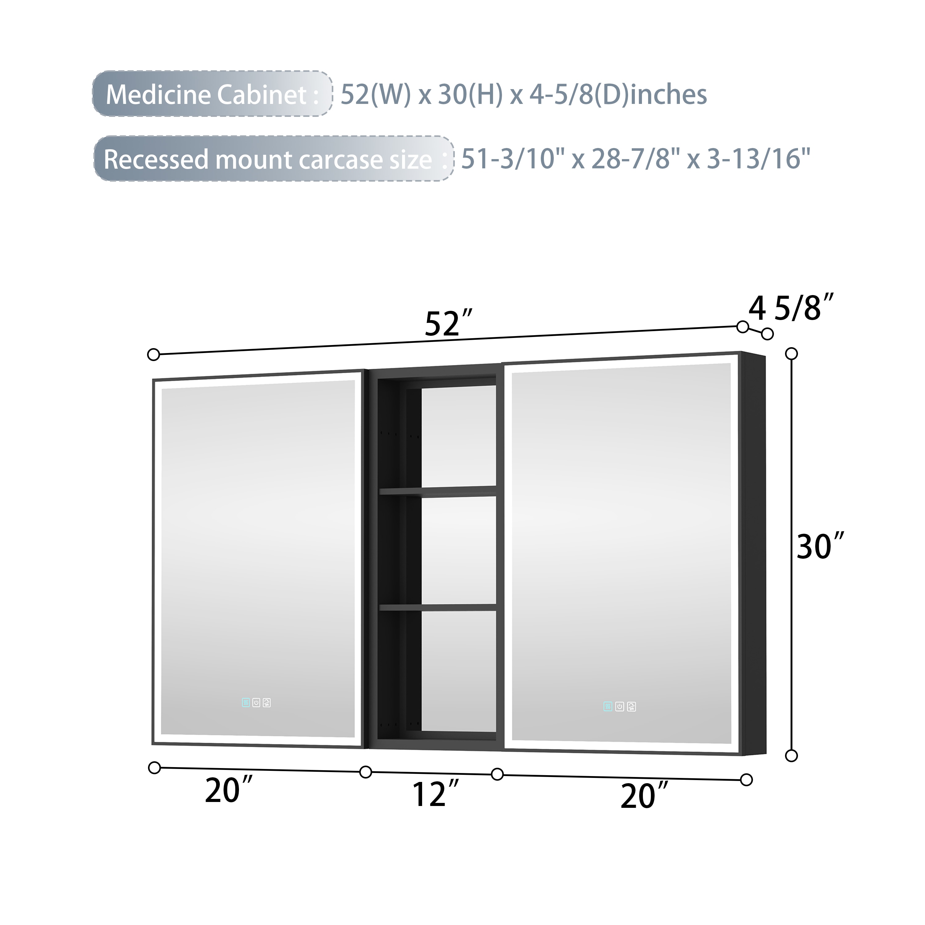 CALVON RC12-2030LR-MC Bathroom-Medicine-Cabinets - View #5