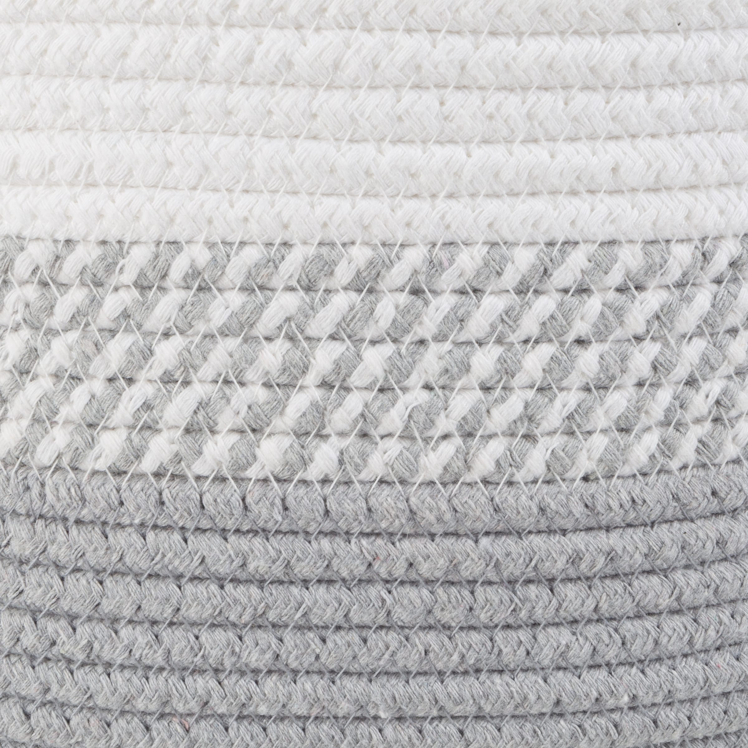 Gray Woven Cotton Rope Storage Basket Set, 3-Piece