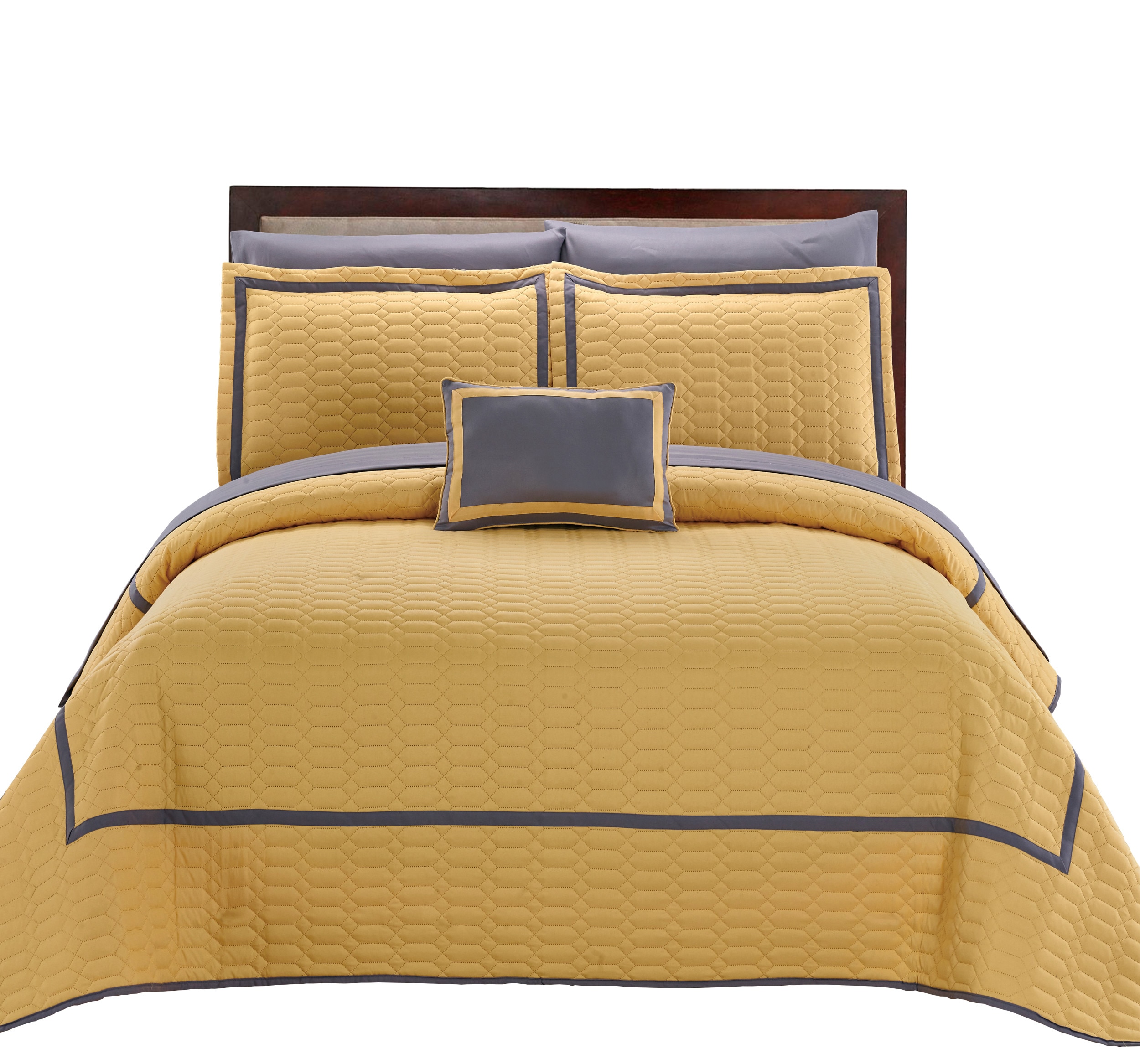 Chic Home Design Mesa 8 Piece Yellow King Quilt Set at Lowes