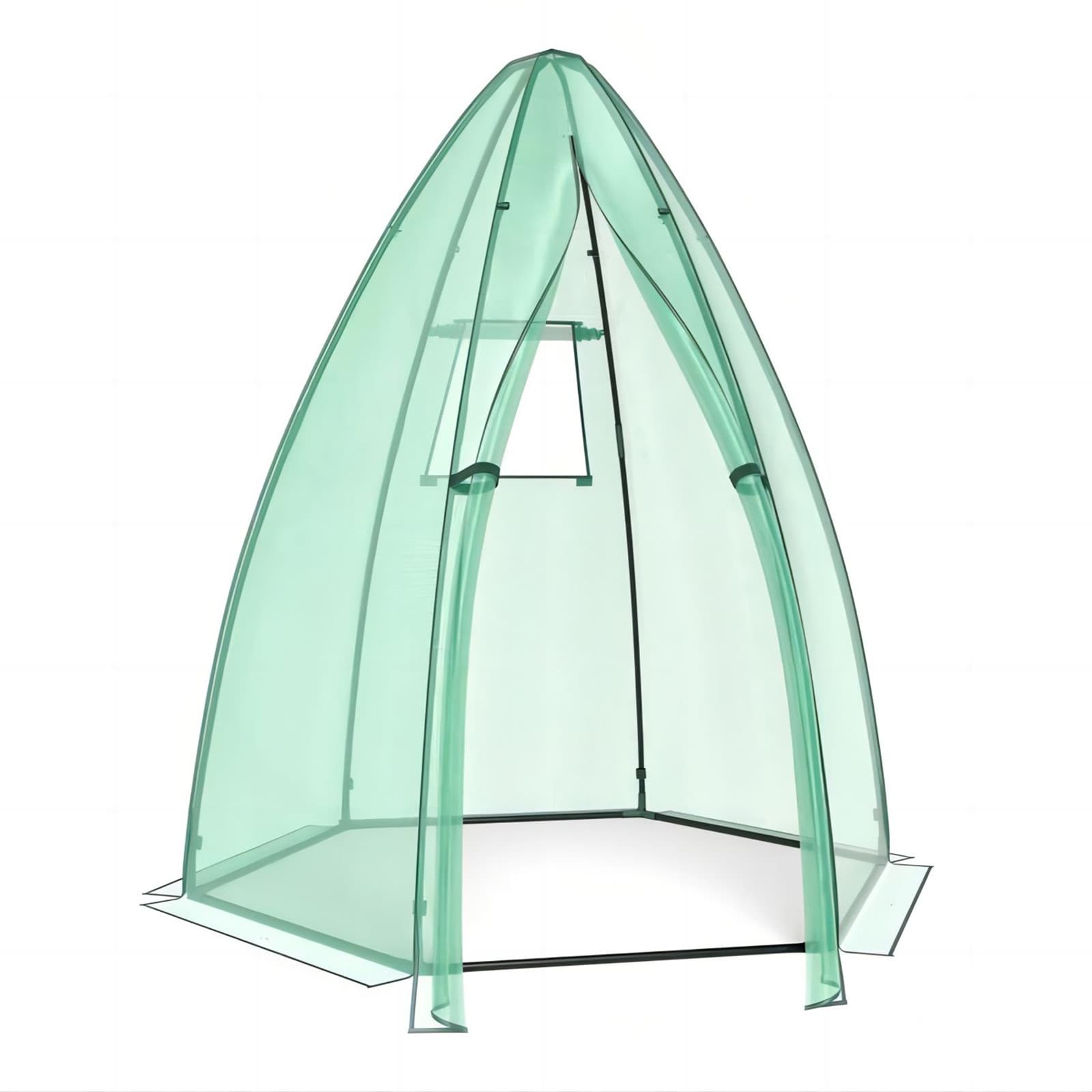 WELLFOR TBJ3959 CW Greenhouse 5.25-ft L x 5.25-ft W x 6-ft H Green Greenhouse Kit
