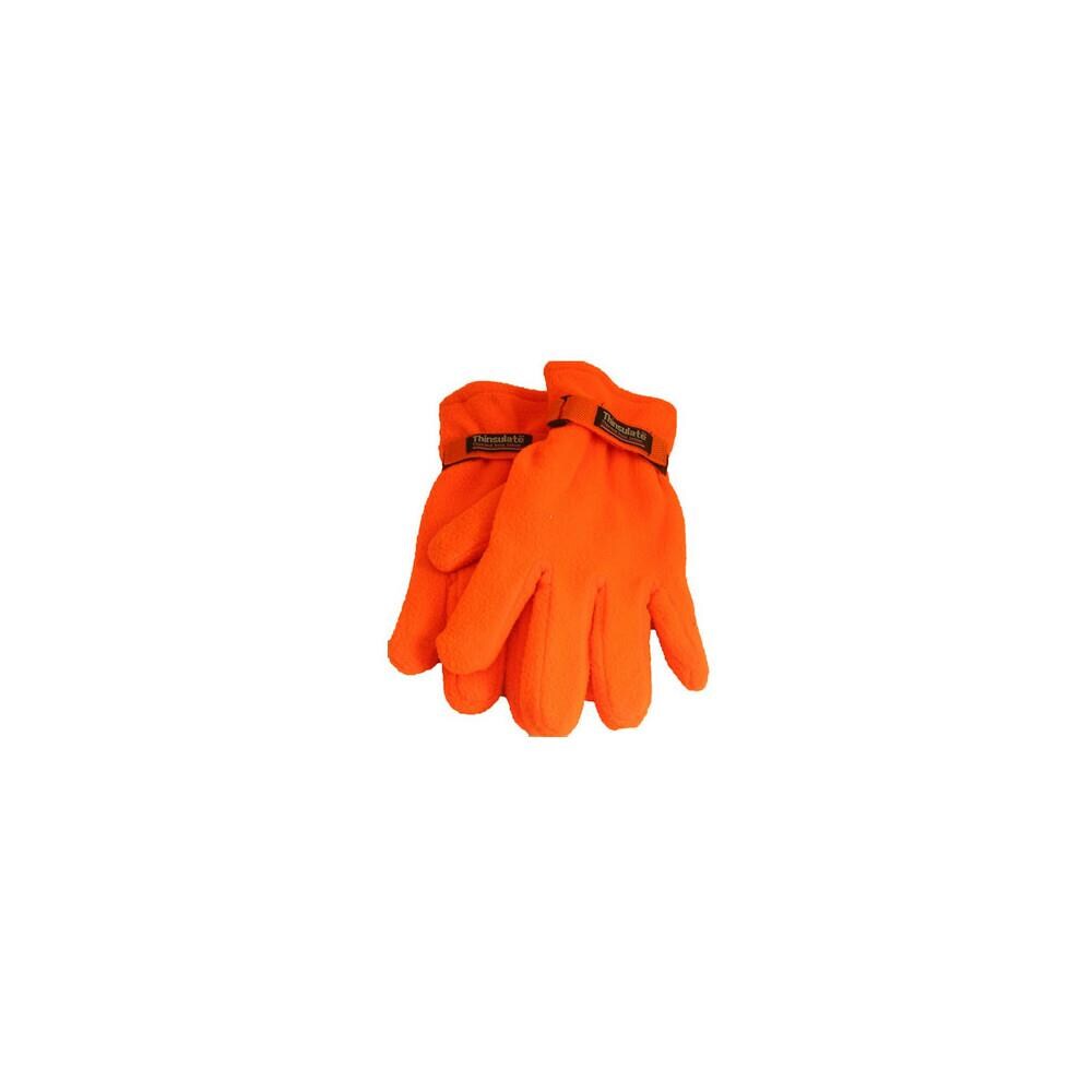 orange fleece gloves