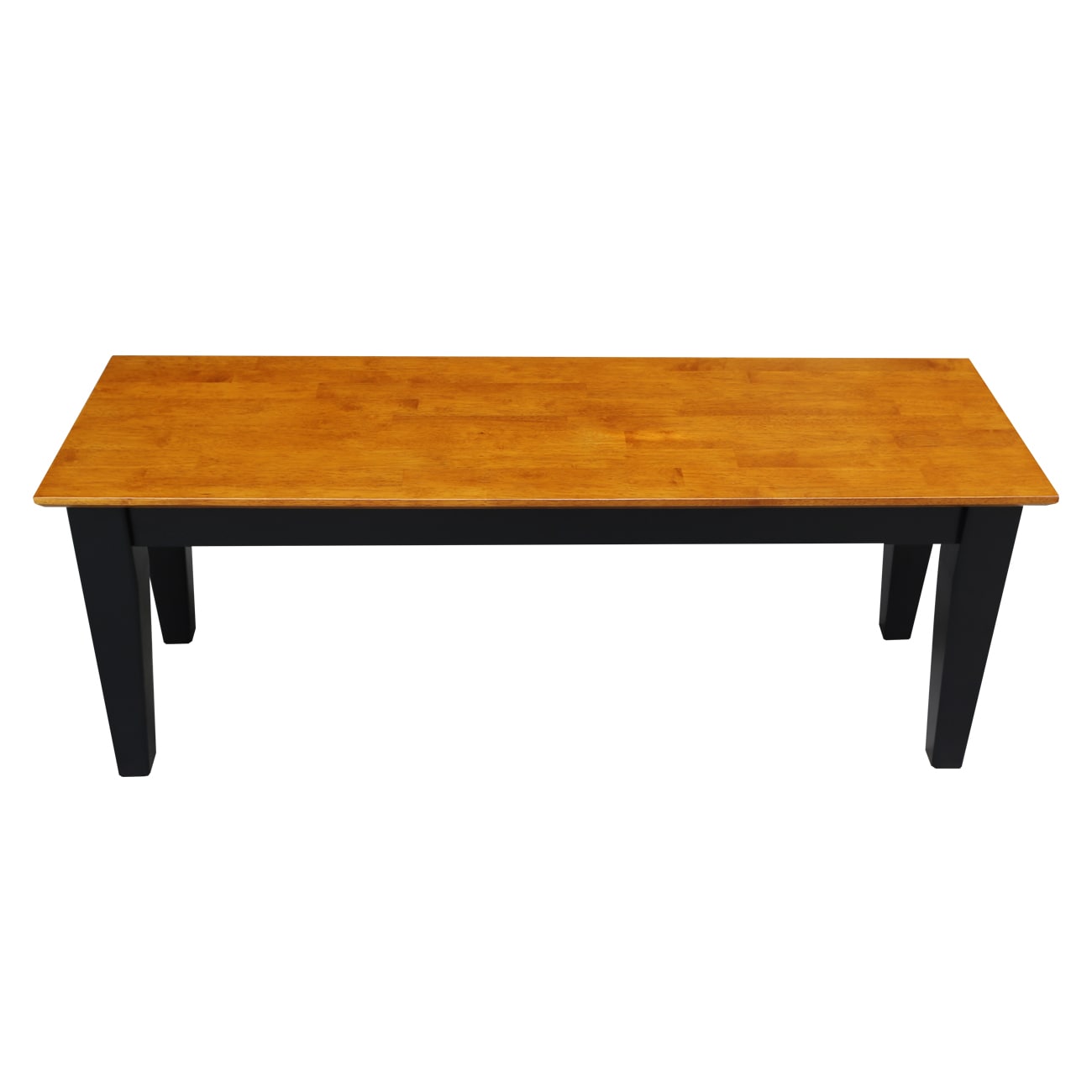 Elegant Shaker-Inspired Dual-Tone Bench in Black and Cherry