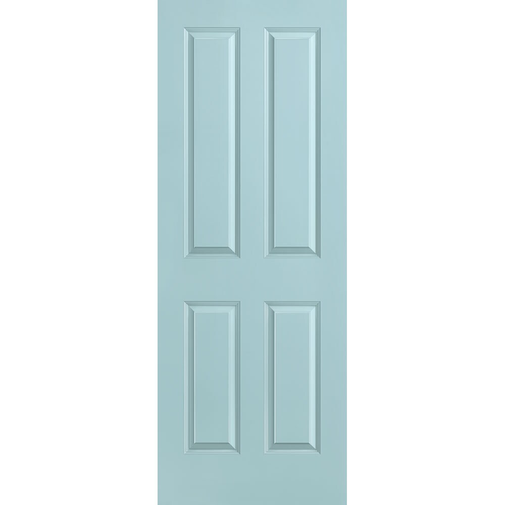 Masonite 1316430 Traditional 30-in x 80-in Sea Mist 4 panel square Smooth Solid core Prefinished Molded composite Slab Door