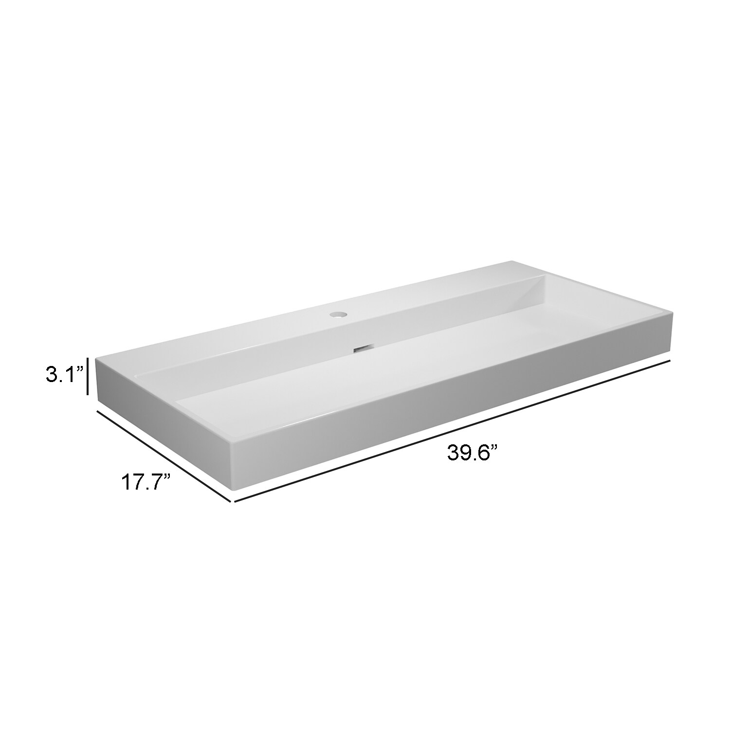 WS Bath Collections Urban White Ceramic Wall-mount Rectangular Modern ...