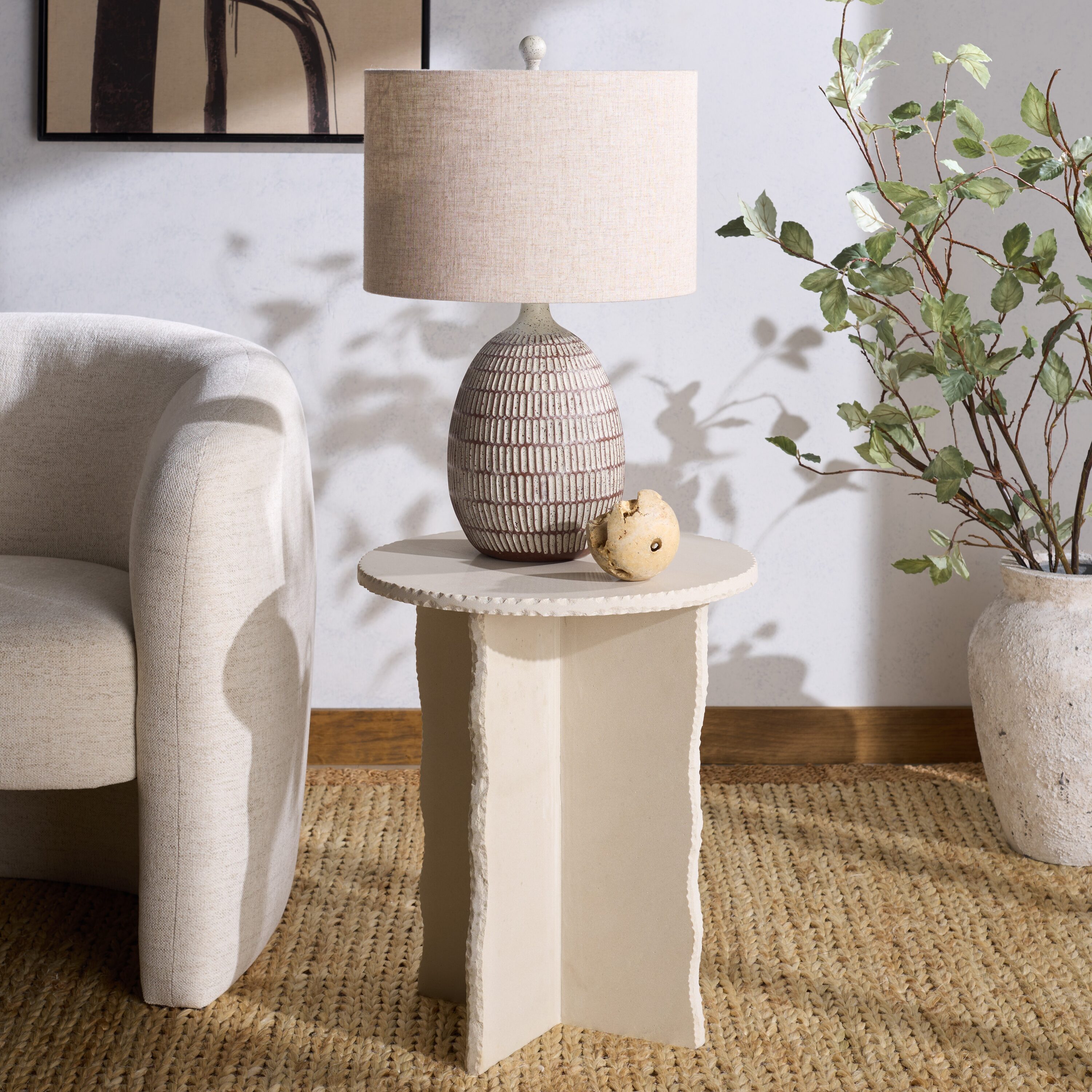 Safavieh  Raybrook Stone Accent Table/Off White