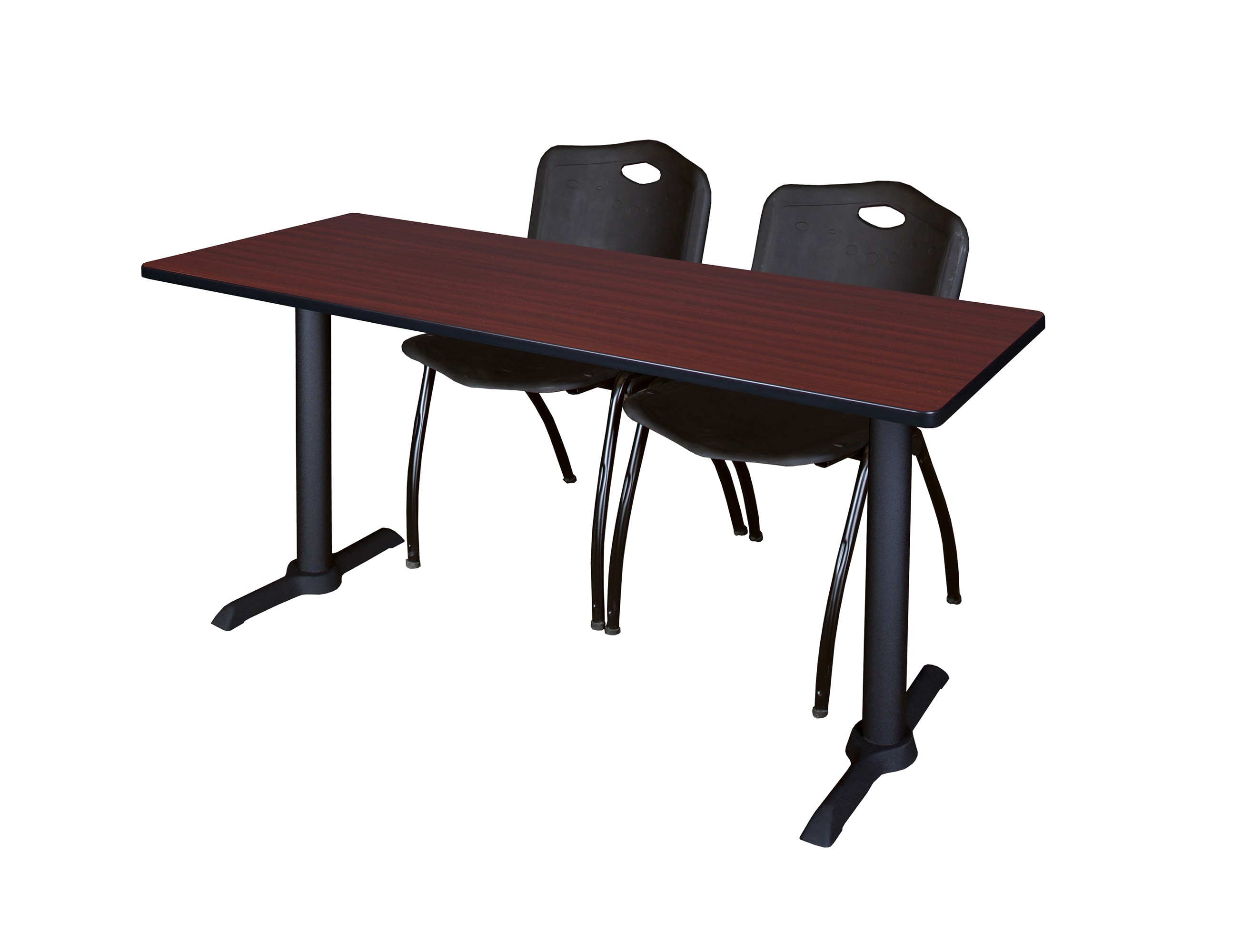 Regency MTRCT6624MH47BK Training Brown 4-Person Training Table (66-in W x 29-in H)