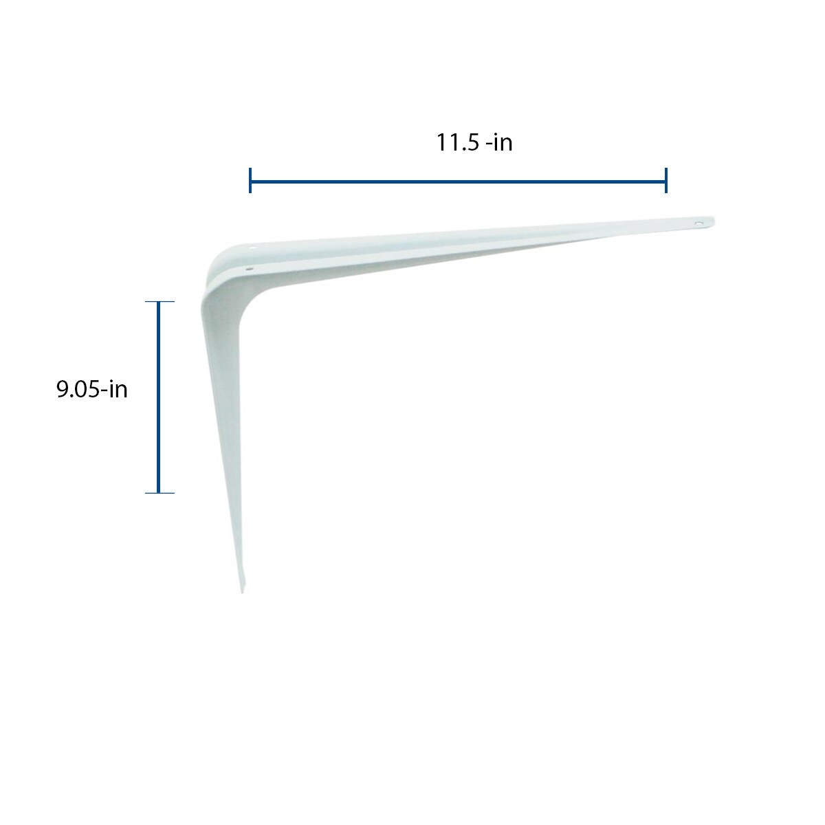 Project Source 11.5-in L x 1.875-in W x 9.05-in D White Shelf Bracket