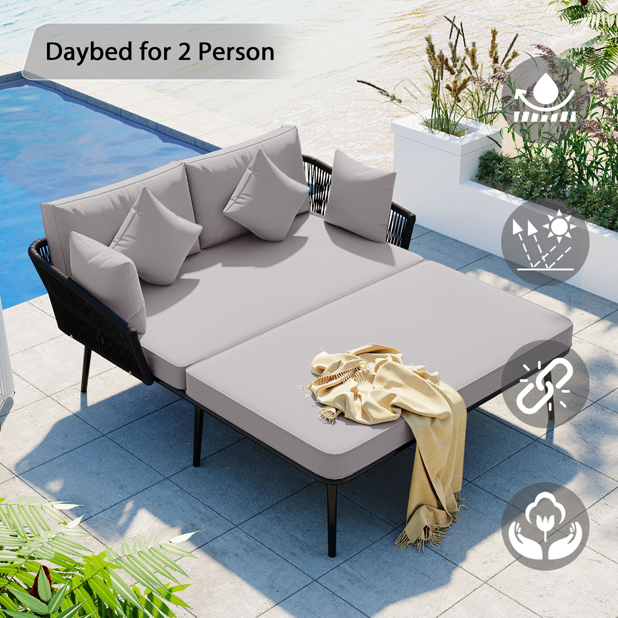 JIMSMAISON BOTMPDB03B-GR Patio-Sofas-Daybeds - View #9