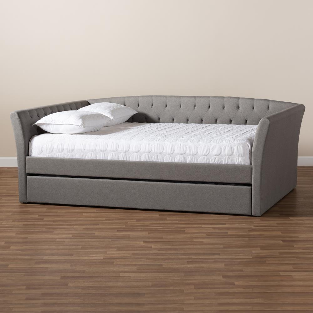Baxton Studio Delora Light Grey Queen Upholstered Daybed in the Beds ...