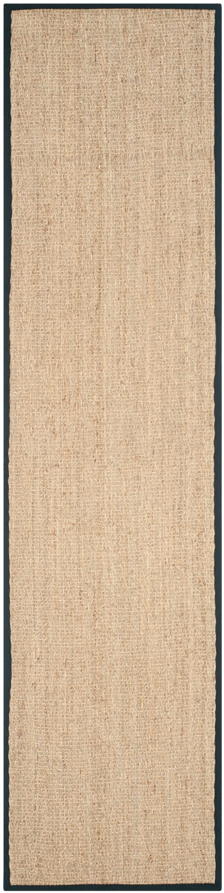 Safavieh NF115C-210 Natural Fiber Montauk 2 x 10 (ft) Loomed Seagrass Natural/Black Rectangular Indoor Chevron Coastal Runner rug