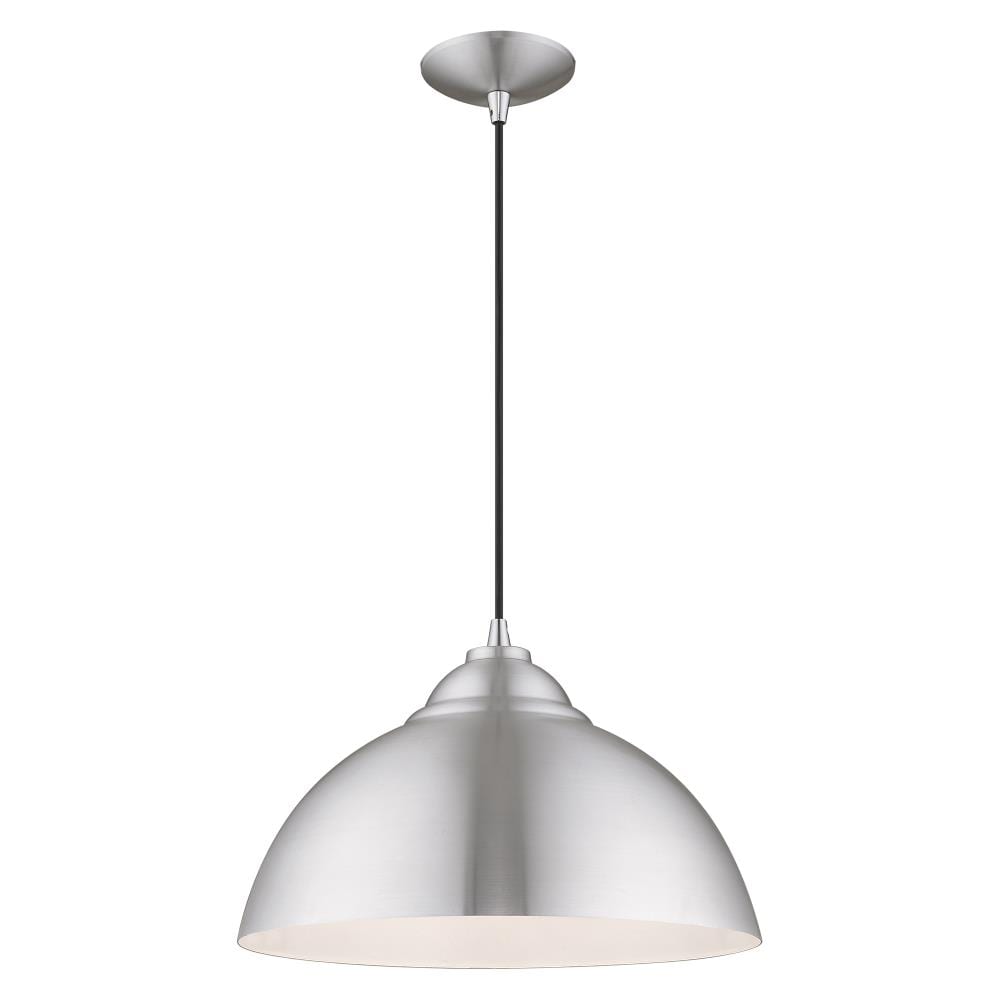 Brushed Aluminum Mini Pendant with White Underside