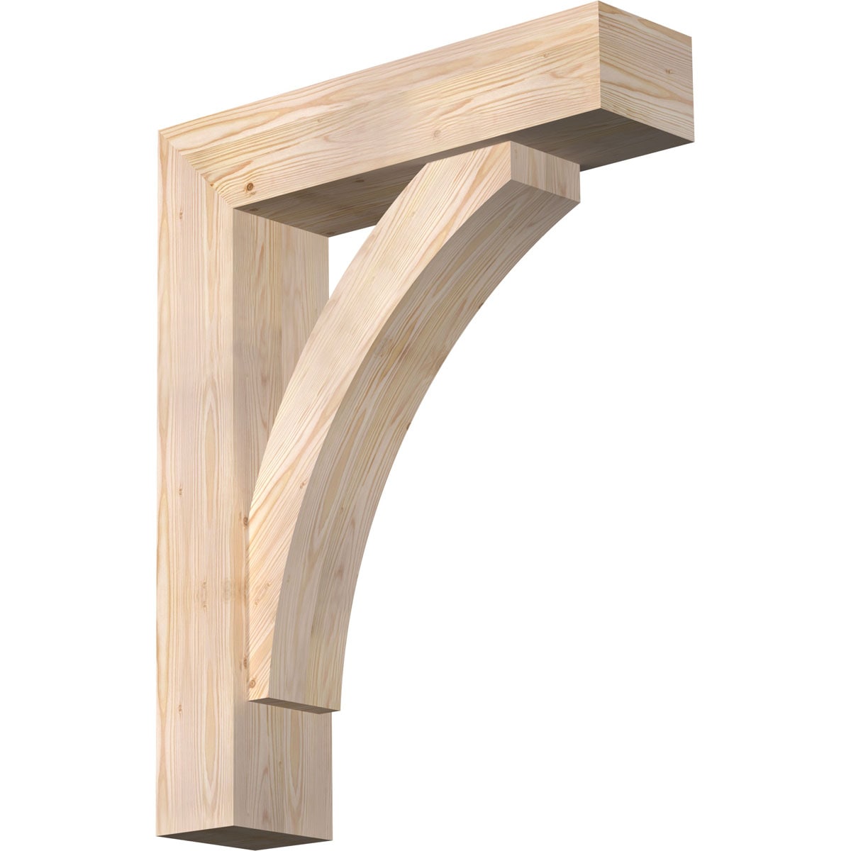 Ekena Millwork 1464188 Thorton Block Smooth Bracket with Offset Brace 7-1/2-in x 30-in x 38-in Douglas fir Brown Wood Standard bracket