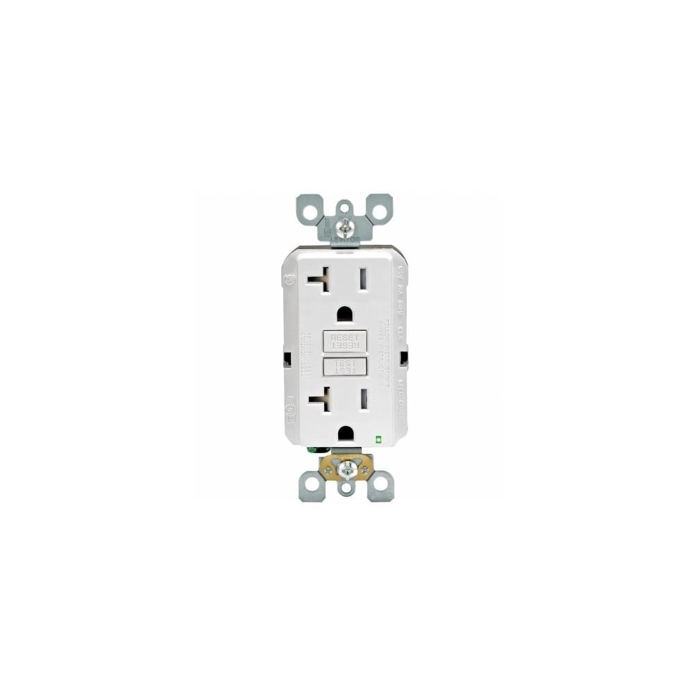 Leviton ORGL83109  Mfg R02-GFTR2-0KW 20 Amp Self Test GFCI Tamper Receptacle, White
