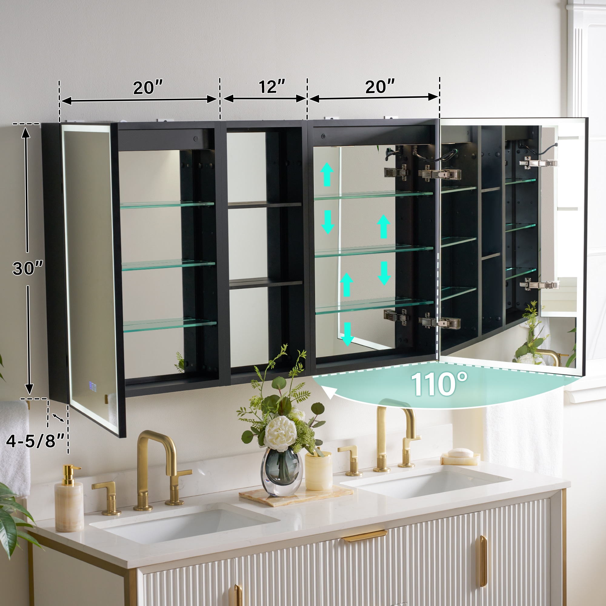 WELLFOR W12MCL2030LR-MC Bathroom-Medicine-Cabinets - View #4