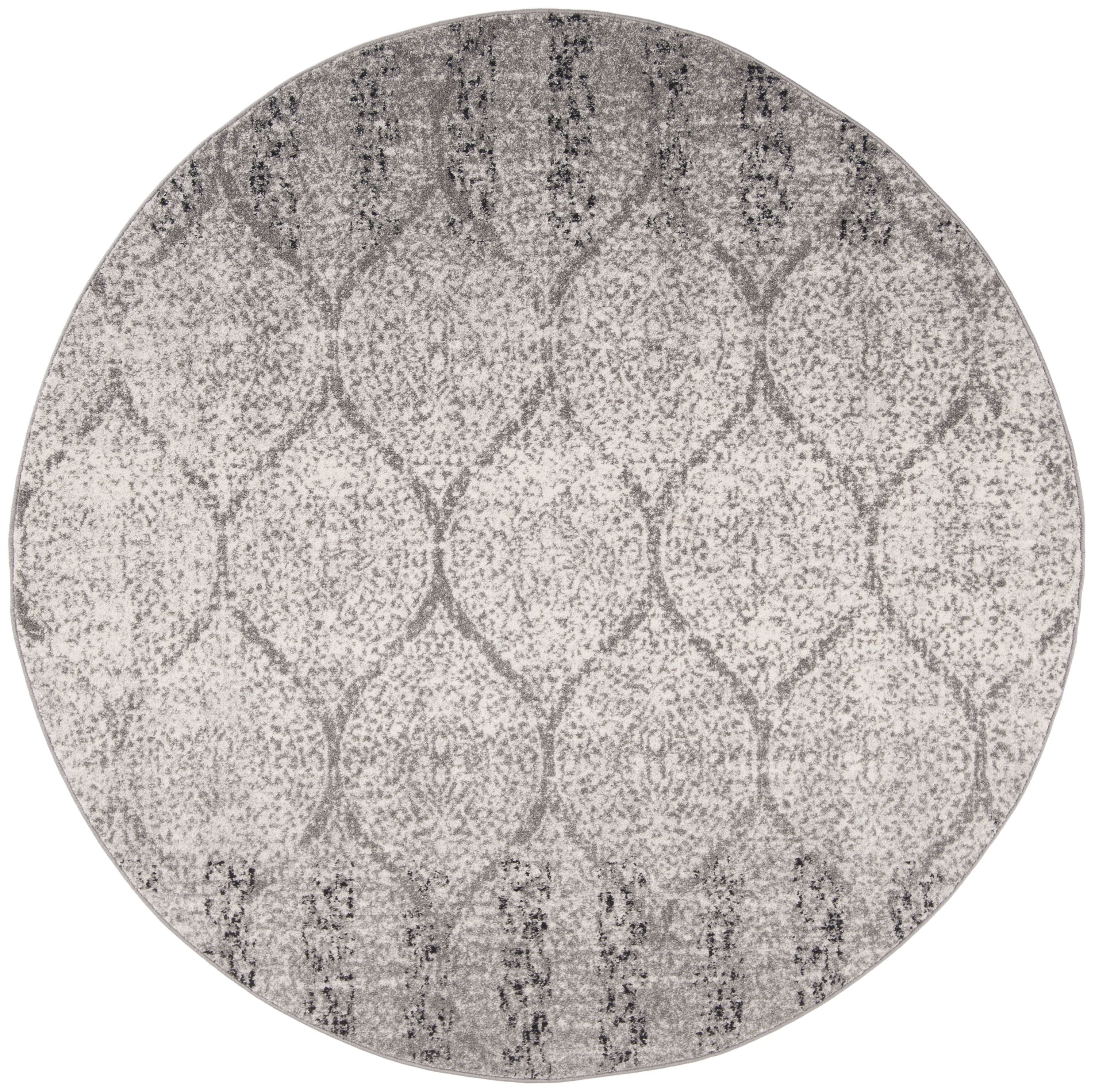 Safavieh MAD604F-7R Madison Westmont 7 x 7 (ft) Loomed Synthetic Gray/Ivory Round Indoor Trellis Vintage Area rug