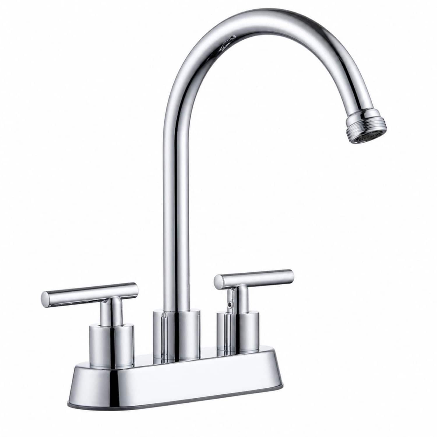 OGETFUUR Chrome 2-Handle Utility Sink Faucet with 360 Degree Swivel Spout for Laundry Room and Utility Sink