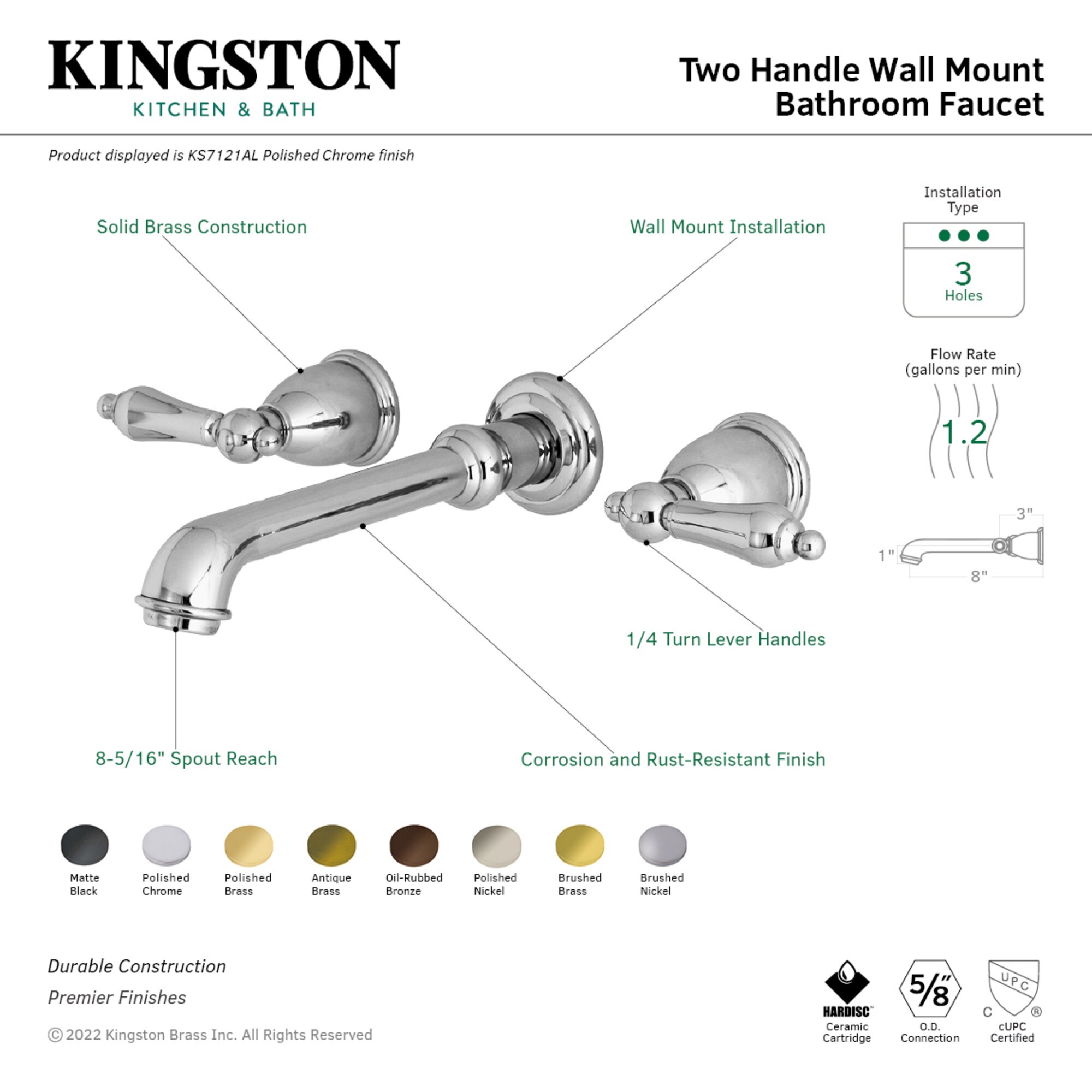 Kingston Brass WLKS7120AL Lavatory-Faucets - View #3