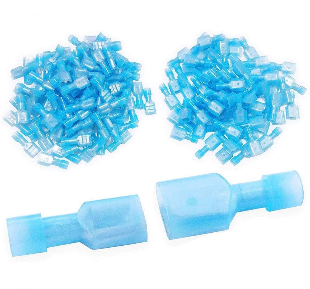 Afoxsos 200 Pcs 16-14 Gauge Fully Insulated Male Female Nylon Quick Crimp Wire Connectors Spade Terminals durable home and #LAF0822FA1198