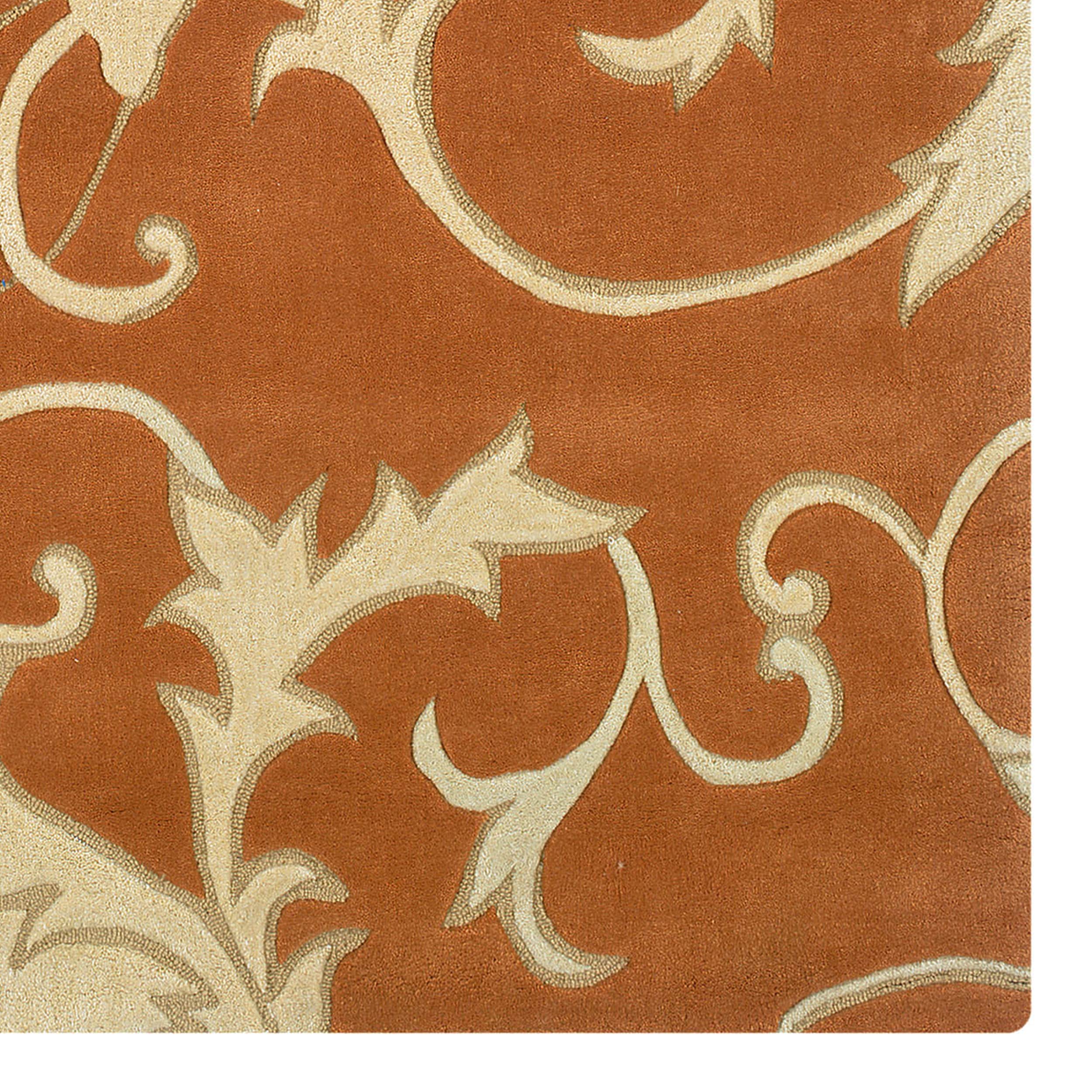 Linon RUG-TATO0923 Trio 2 x 3 Pumpkin Indoor Floral/Botanical Area Rug