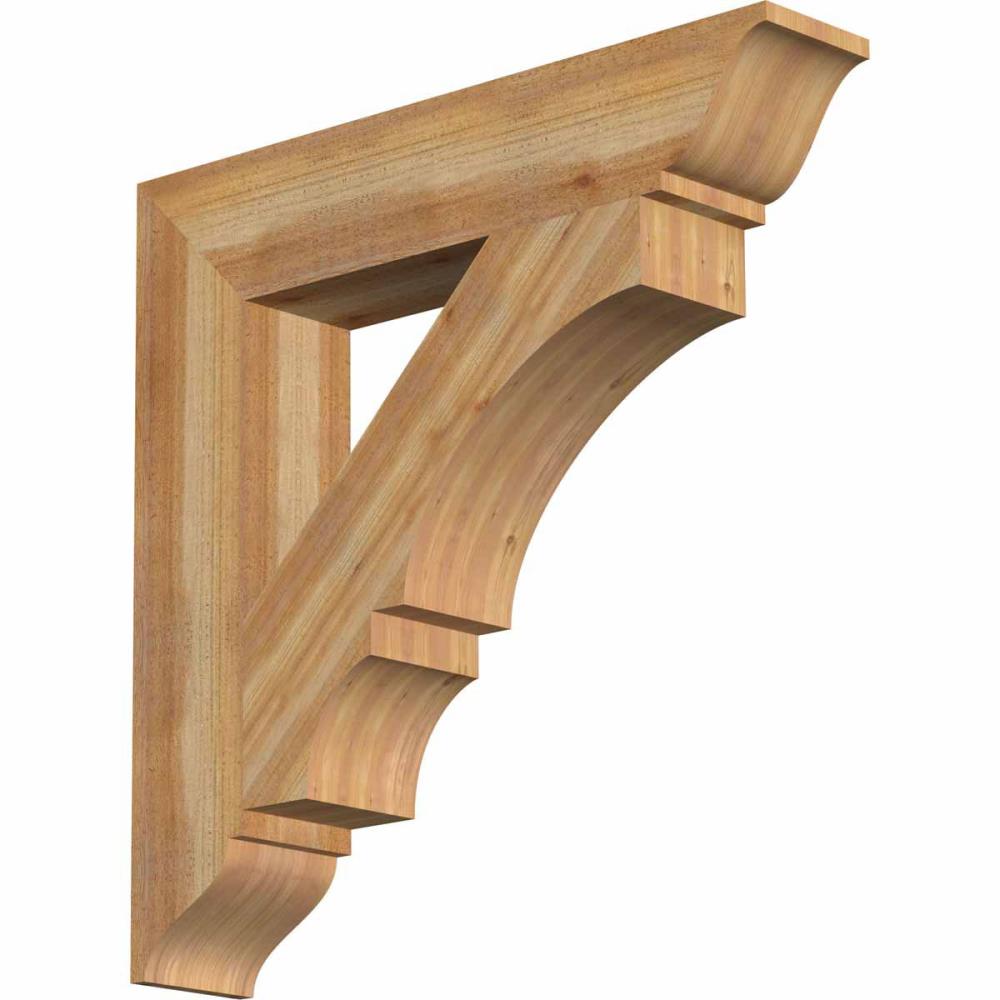 Ekena Millwork BKT06X32X32BOA01RWR Balboa traditional rough sawn 6-in x 32-in x 32-in Western red cedar Brown Wood Standard bracket