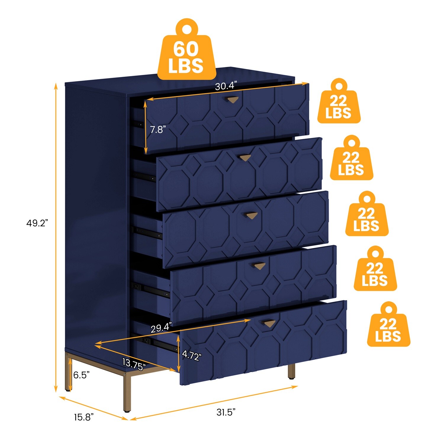 Mondawe MO-JH-009015-BL chests - View #7