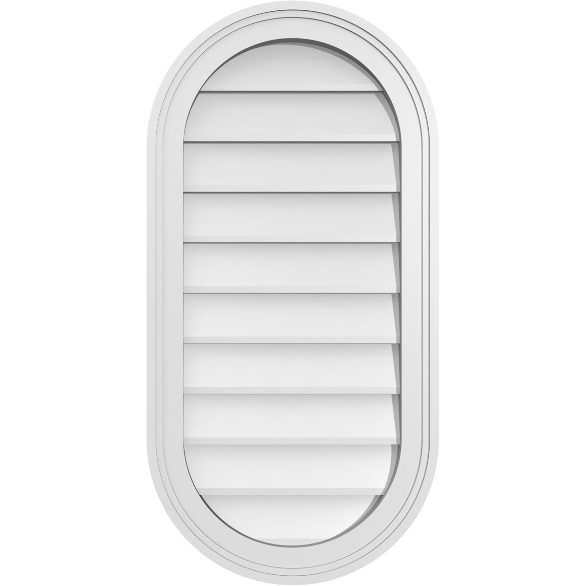 Ekena Millwork GVPVR16X3202SN 16-Inches x 32-Inches Off-white Oval PVC Gable Louver Vent