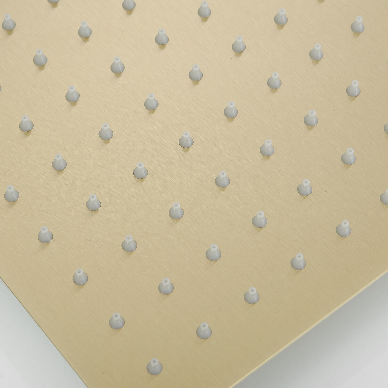1-Spray 16 in. Single Wall Mount Square Fixed Rain Shower Head in Brushed Gold