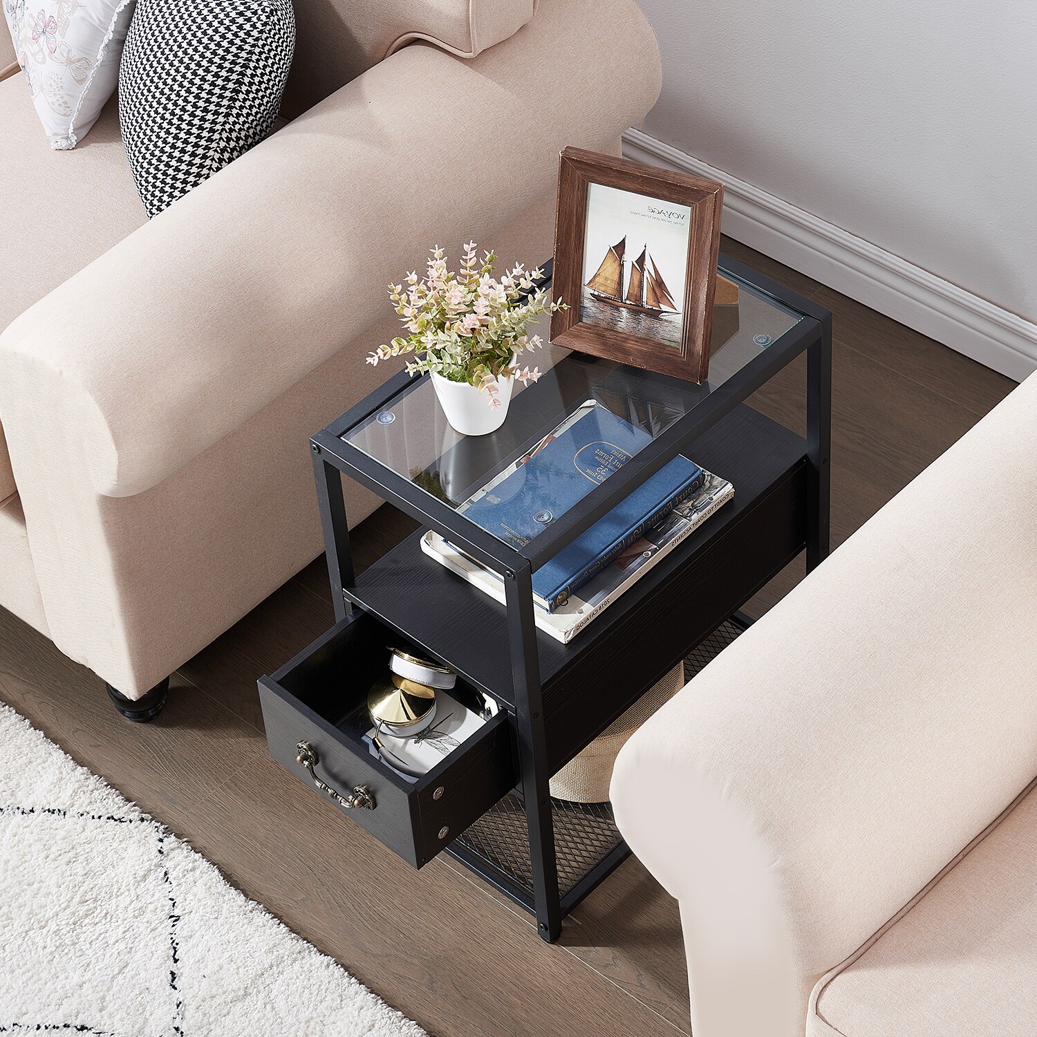 Vecelo LOE-XF-NT01-BLK nightstands - View #9
