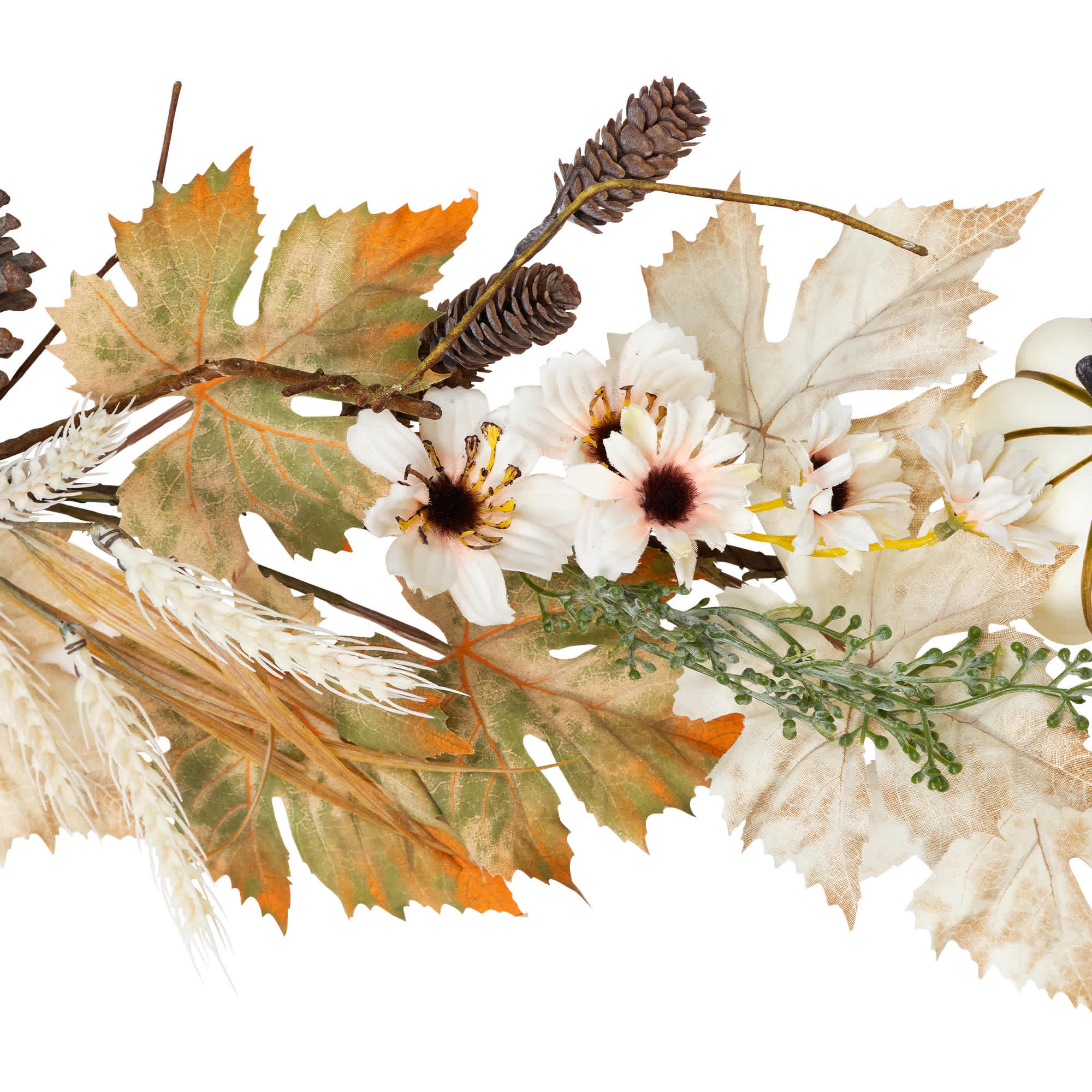 Northlight Pumpkin, Pinecone and Wheat Artificial Floral Fall Harvest ...