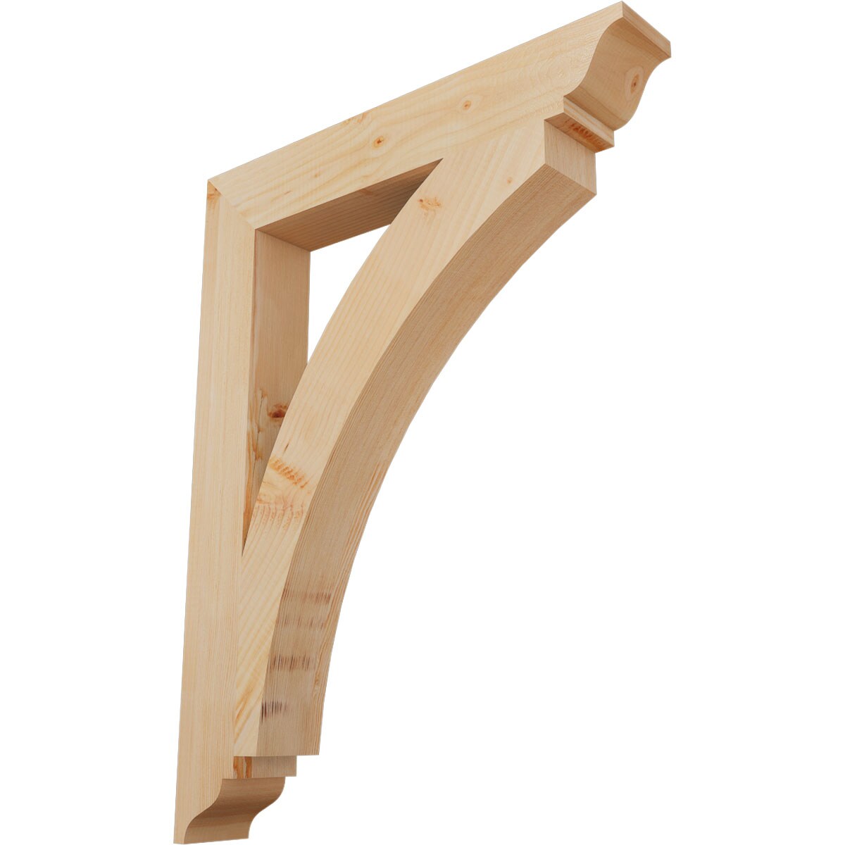 Ekena Millwork BKT04X26X34THR01SDF Thorton traditional smooth 3-1/2-in x 26-in x 34-in Douglas fir Brown Wood Standard bracket