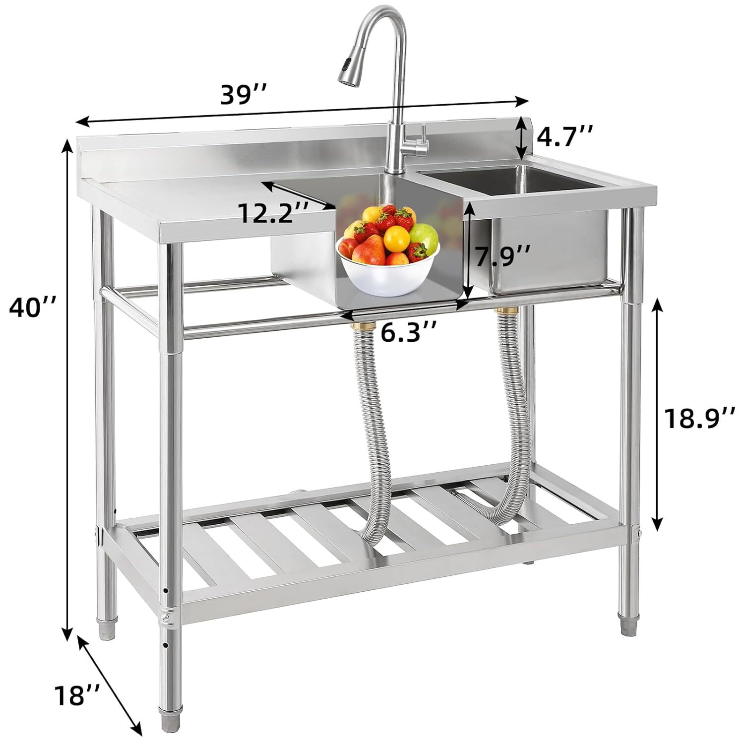 Qeetex GGL-PHO-12L3Y8U5 Bar-Prep-Sinks - View #2