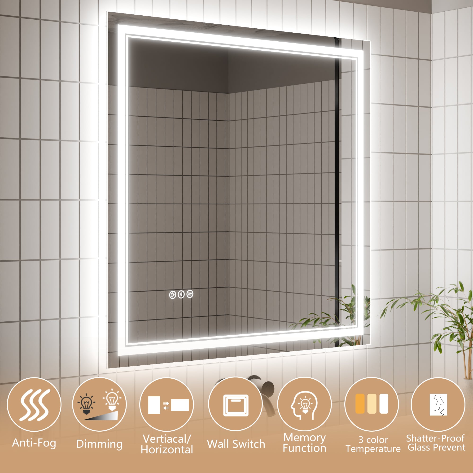 WELLFOR EX-3036BLS Framed-Bath-Mirrors - View #6