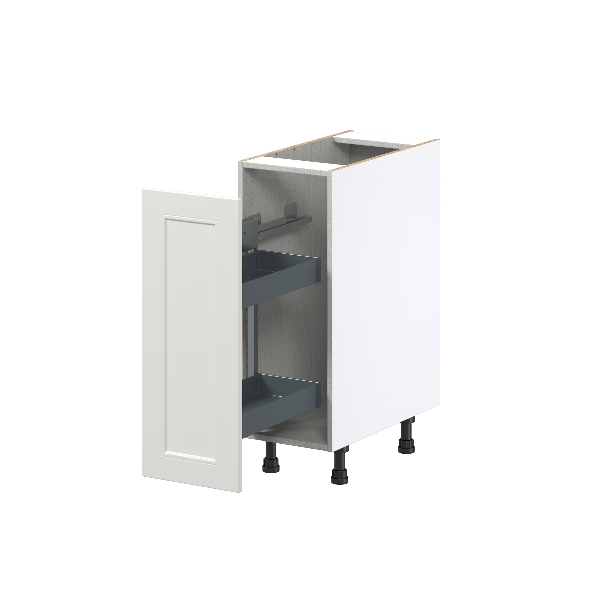Hugo&Borg Belcourt 12-in W x 34.5-in H x 25-in D Gray Painted 1-Drawer Pull-out Cabinet Base Fully Assembled Cabinet (Recessed Panel Style)