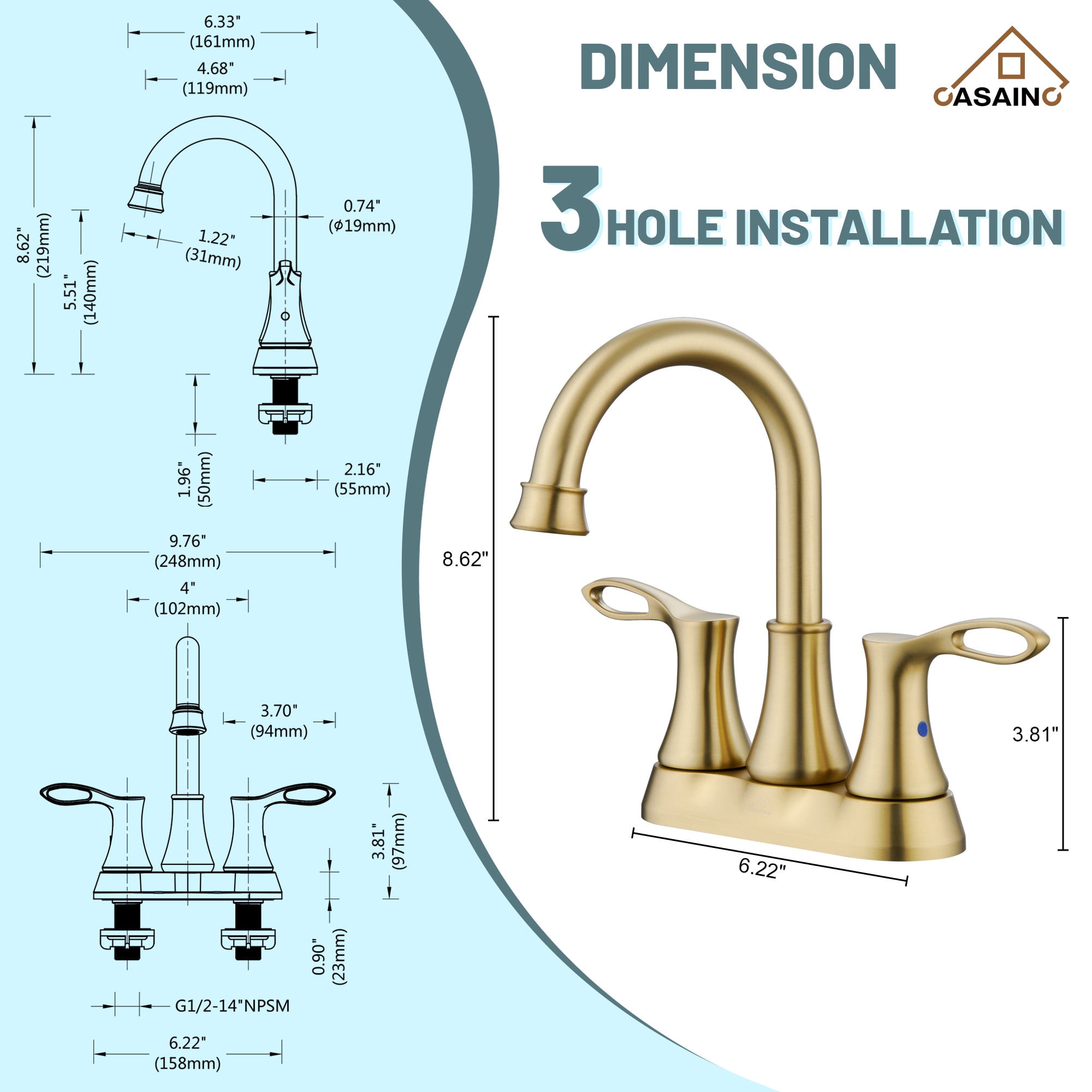 CASAINC ODB-18011-J Lavatory-Faucets - View #11
