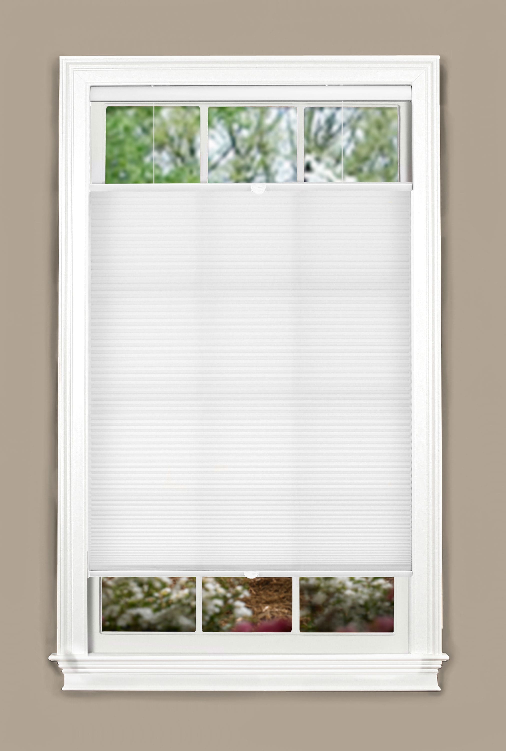 Linen Avenue Cordless Top Down Bottom Up Cellular Shade, White