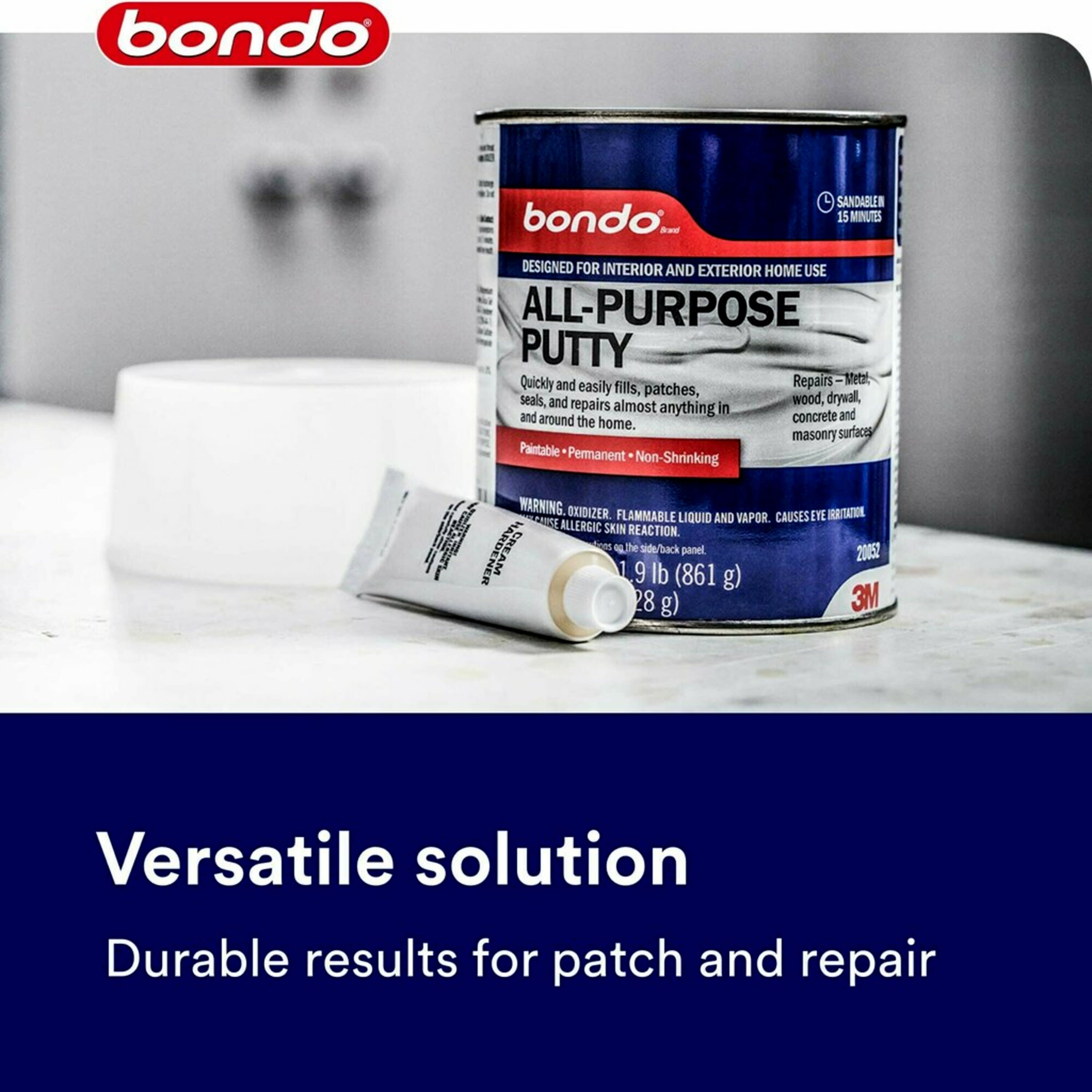 Bondo Lightweight 28-oz Color-changing, Heavy Duty Interior/Exterior Gray Body  Filler in the Patching & Spackling Compound department at
