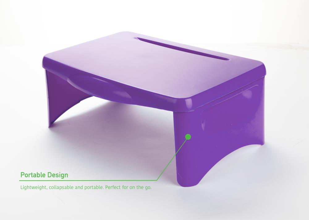 Zephyr Canyon Folding Lap Desk Crafts Purple Foldable Table for Work Arts 11x17.5 Adults Portable Writing Station for Kids Gaming Study Collapsible Laptop Tray with Storage School 