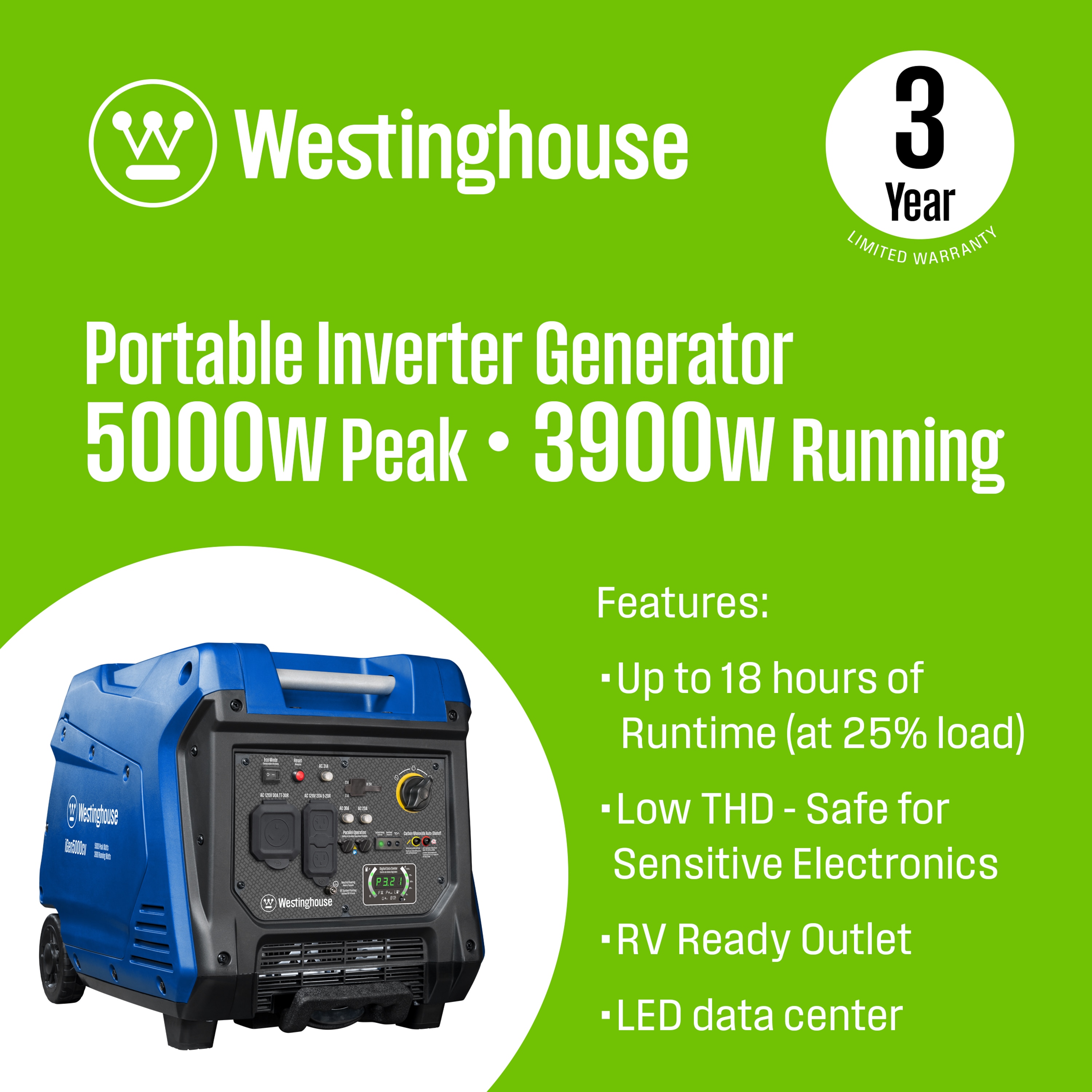 Westinghouse IGEN4500CV Inverter-Generators - View #2