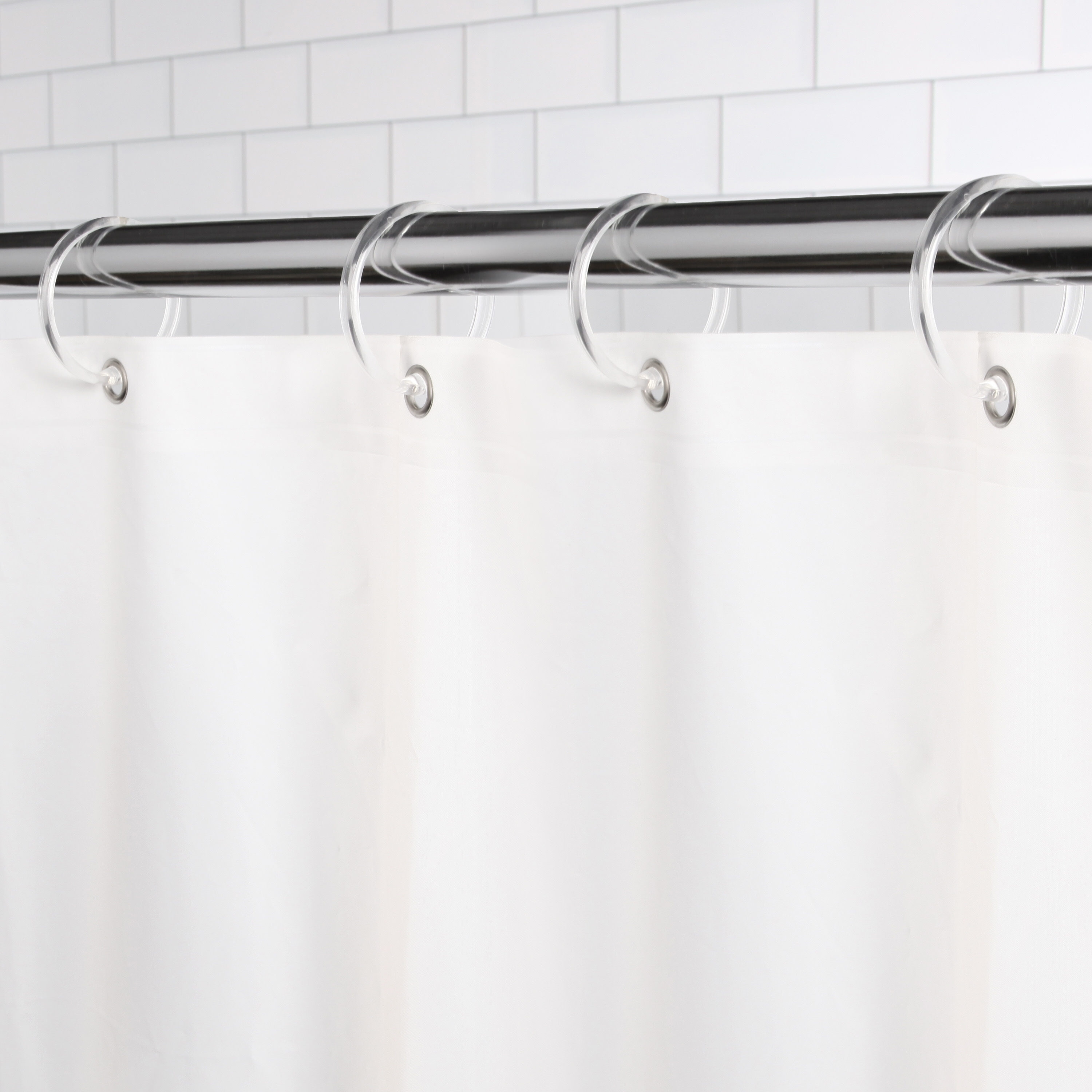 Style Selections Clear Plastic Single Shower Curtain Rings (12-Pack)